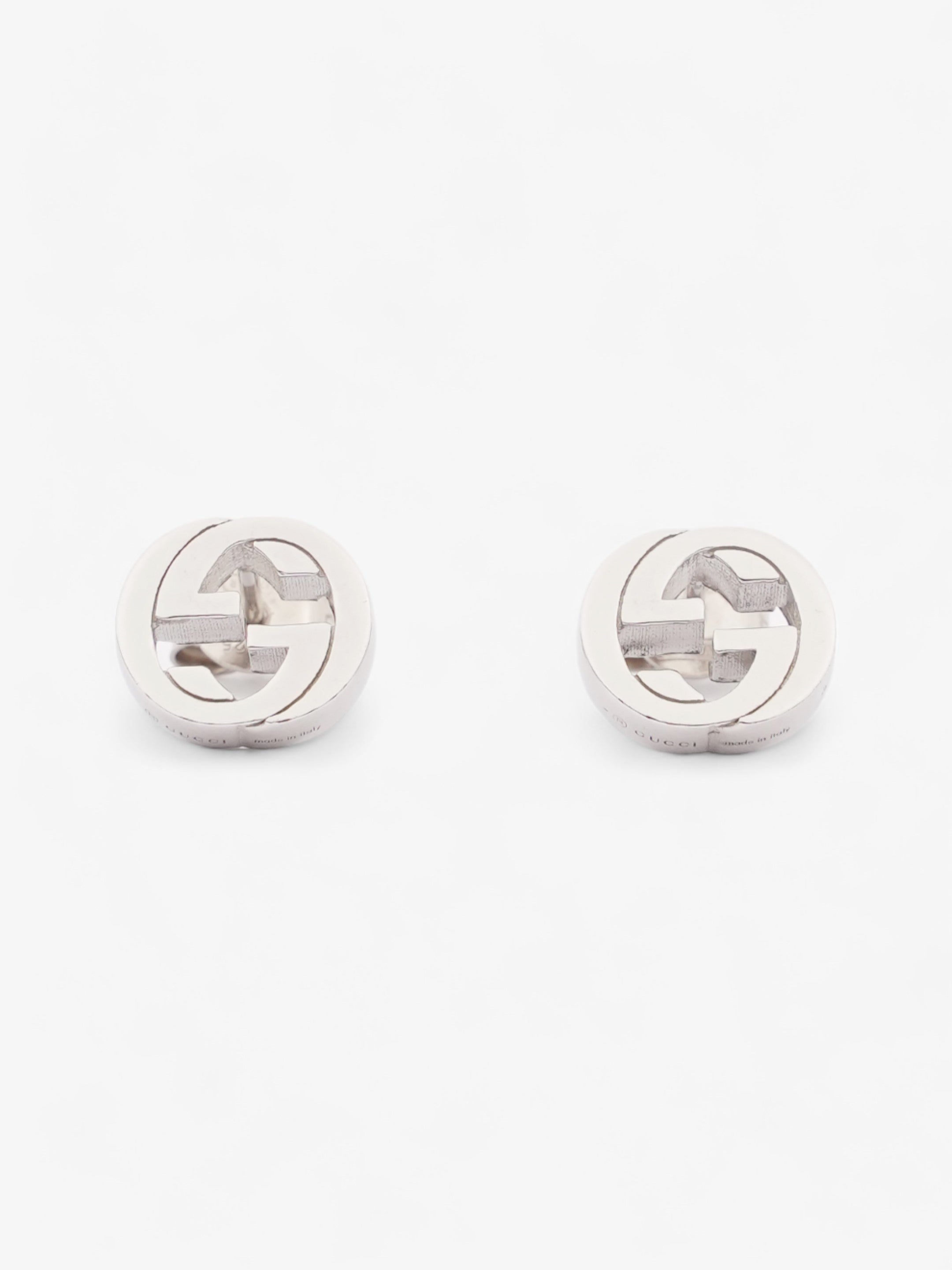 Gucci Interlocking Earrings Silver Silver Sterling