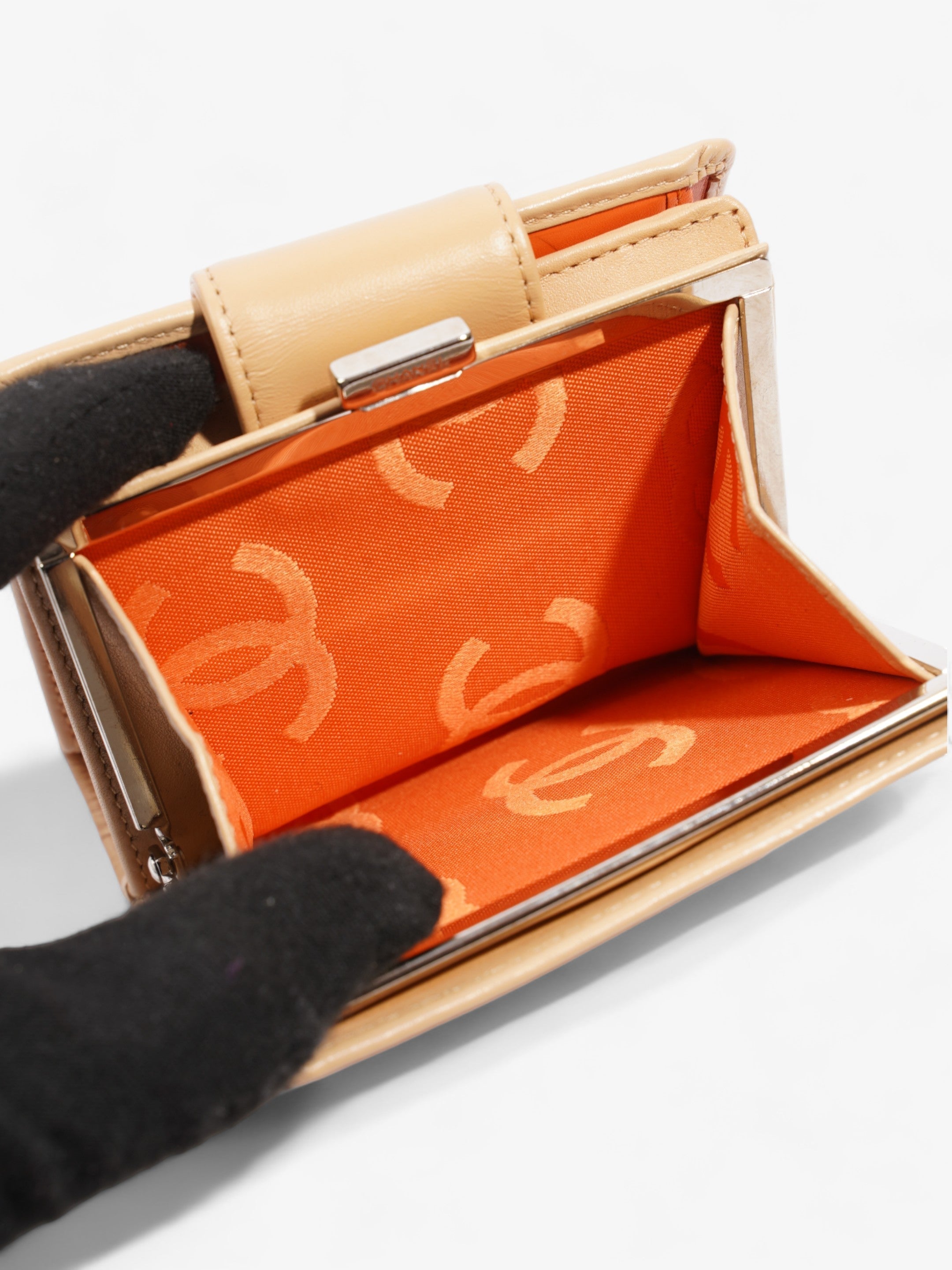 Chanel Cambon Line Wallet Beige Leather