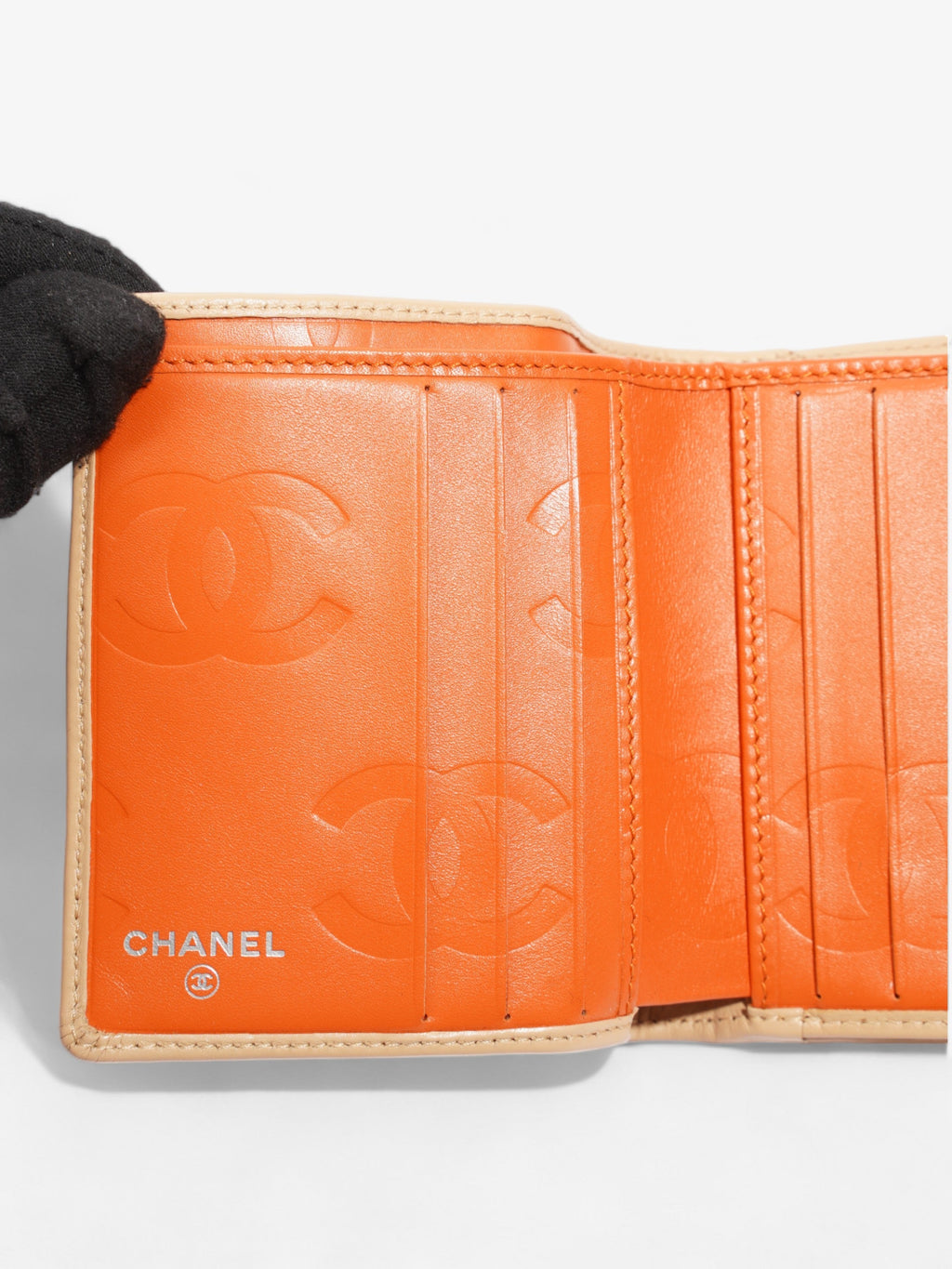 Chanel Cambon Line Wallet Beige Leather