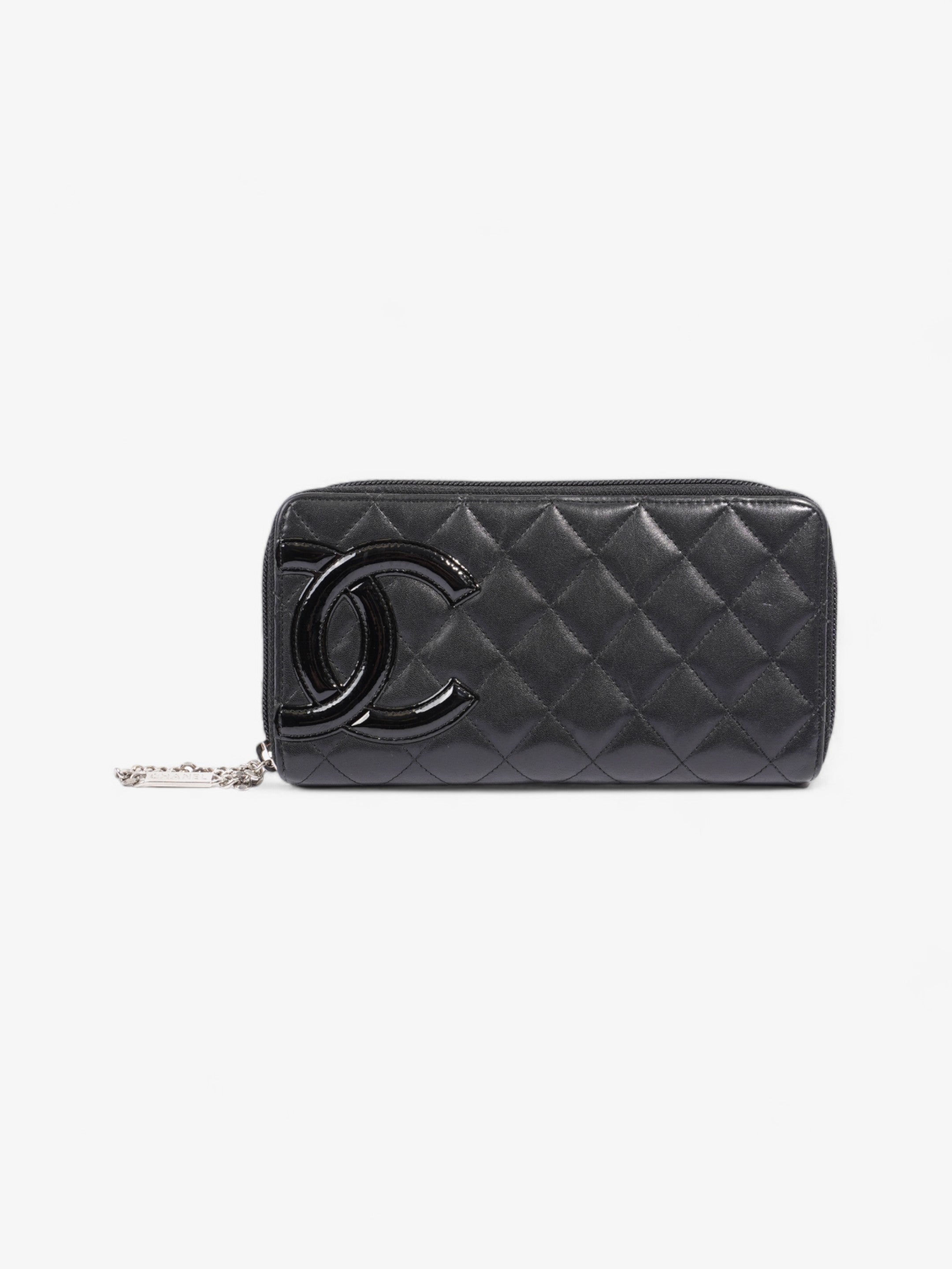 Chanel CC Zip Around Wallet Black Leather