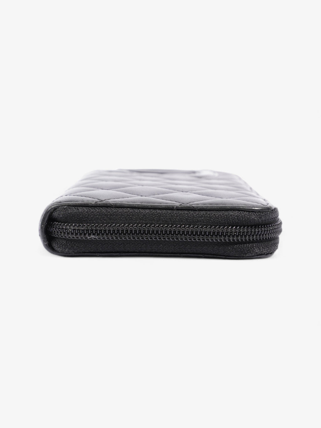 Chanel CC Zip Around Wallet Black Leather