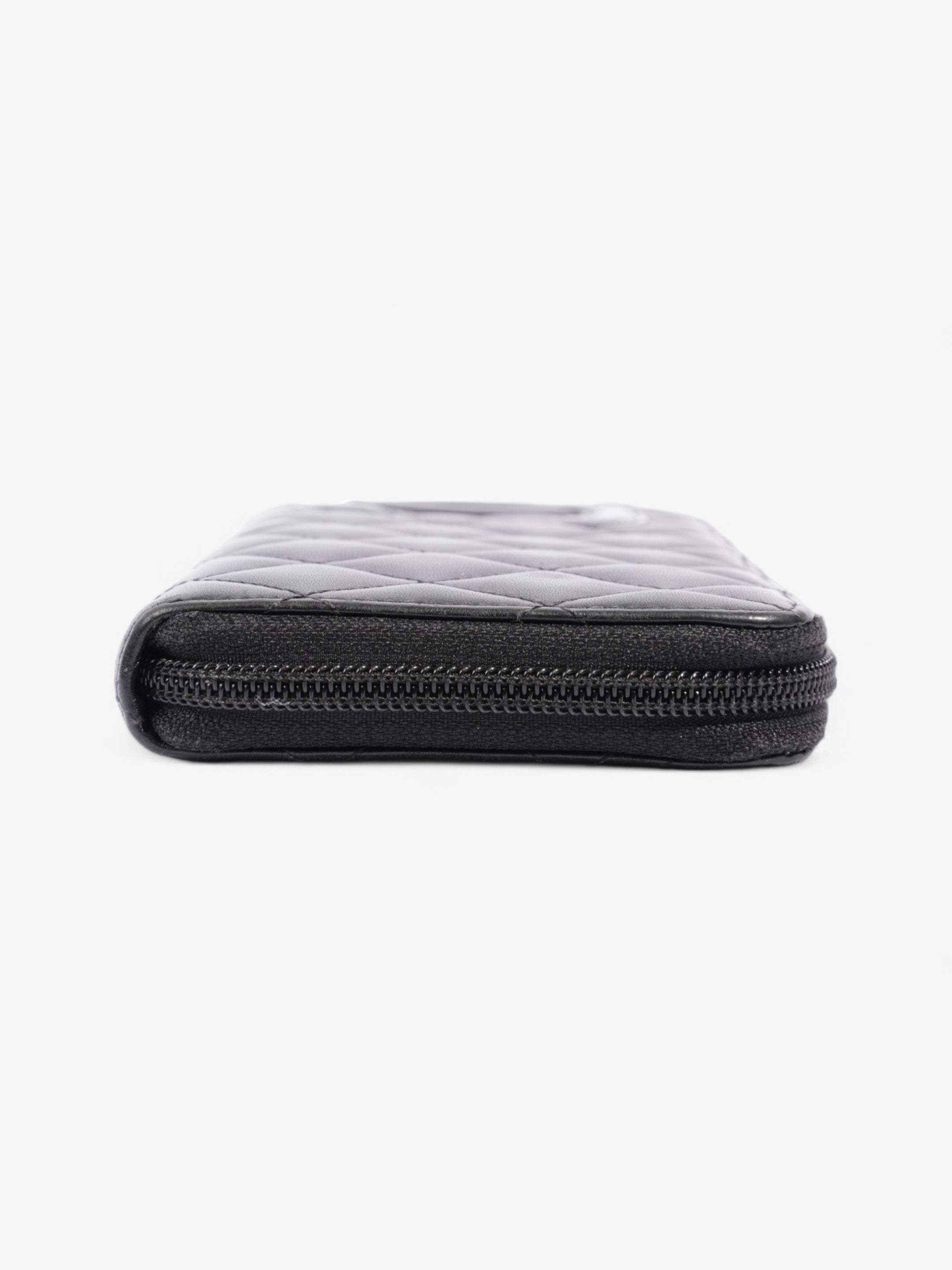 Chanel CC Zip Around Wallet Black Leather