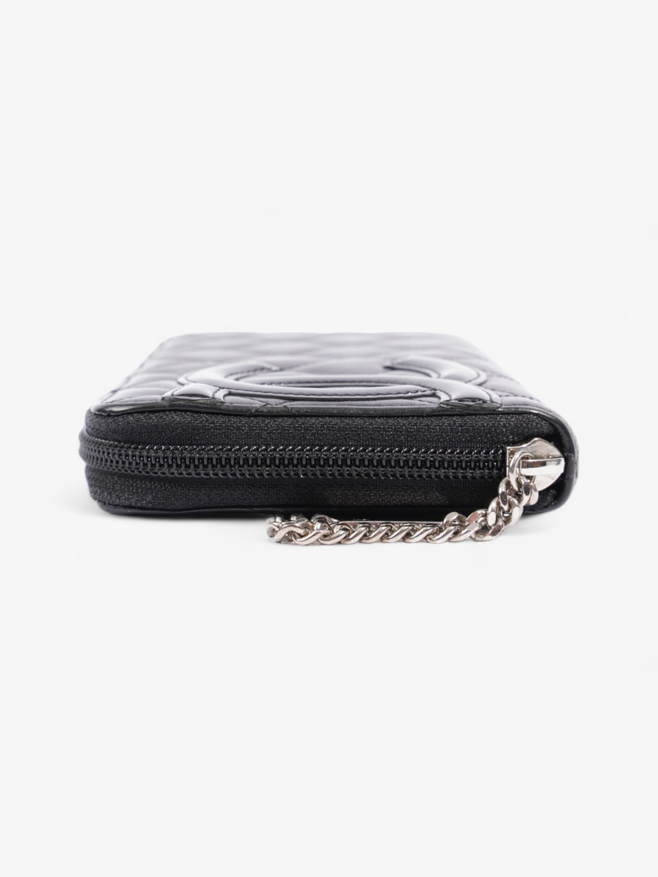 Chanel CC Zip Around Wallet Black Leather