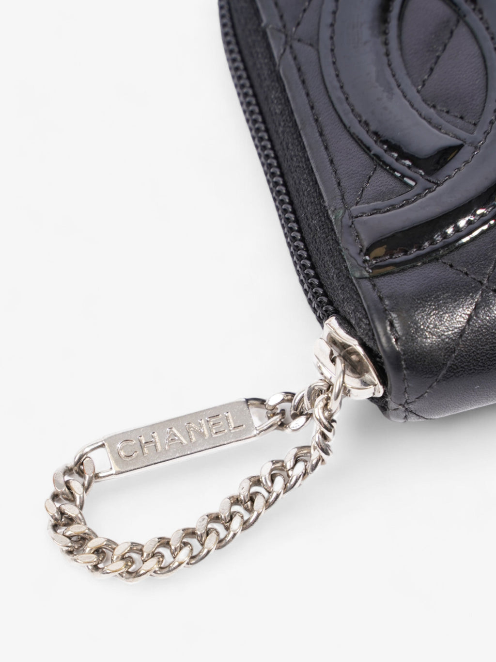 Chanel CC Zip Around Wallet Black Leather