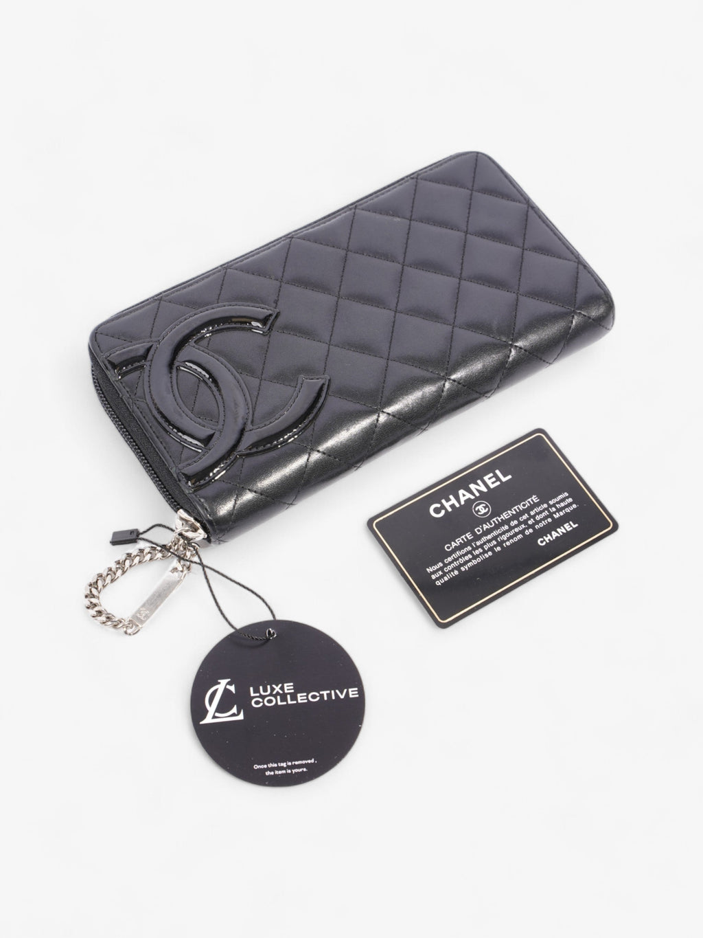 Chanel CC Zip Around Wallet Black Leather