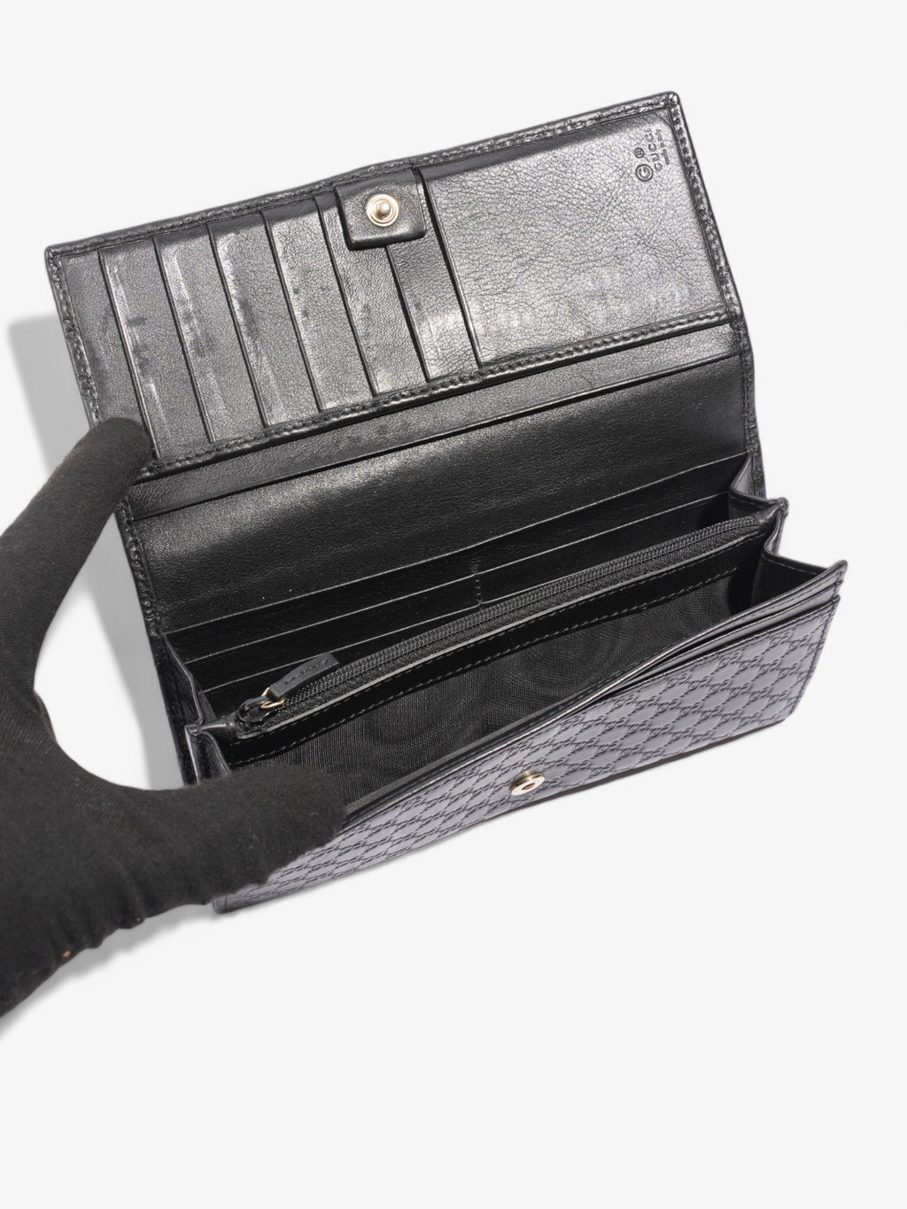 Gucci Bifold Microguccissima Wallet Black Leather