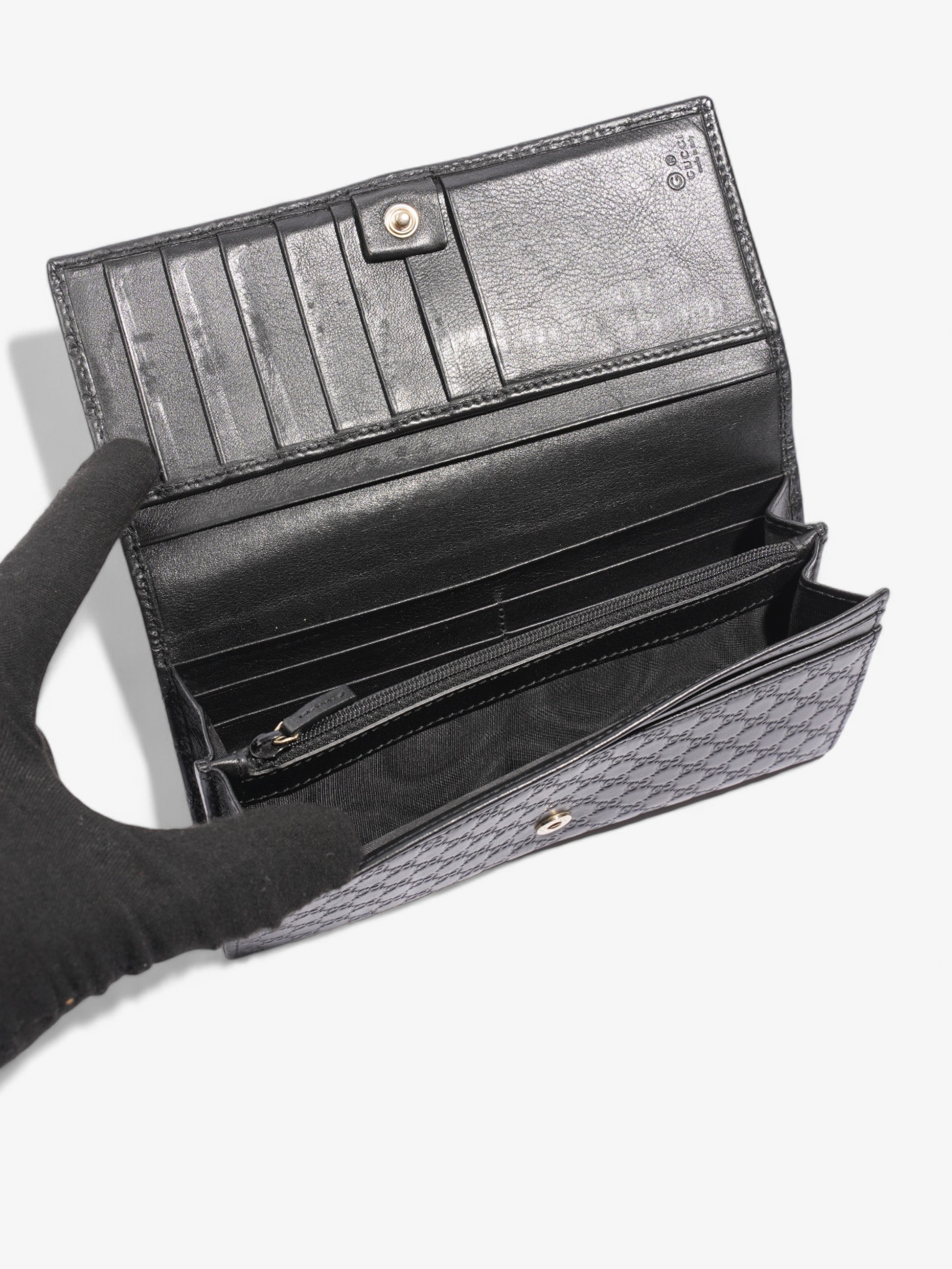 Gucci Bifold Microguccissima Wallet Black Leather
