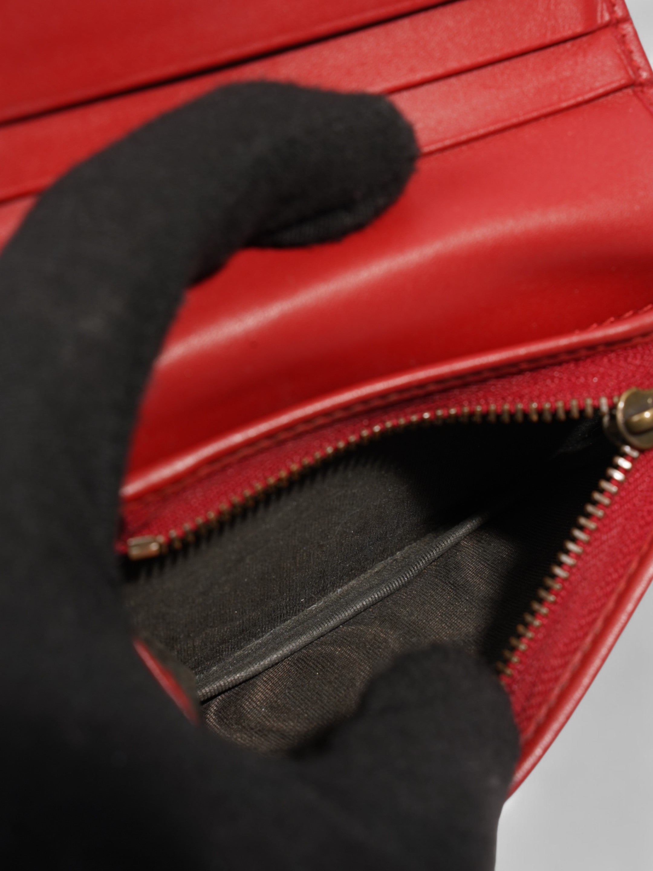 Gucci Cherry Fold Over Wallet GG Supreme / Red / Green Coated Canvas