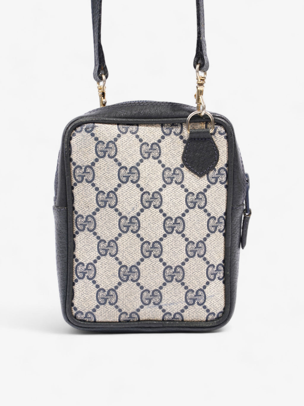 Gucci GG Supreme Shoulder Bag  Navy / Beige Leather