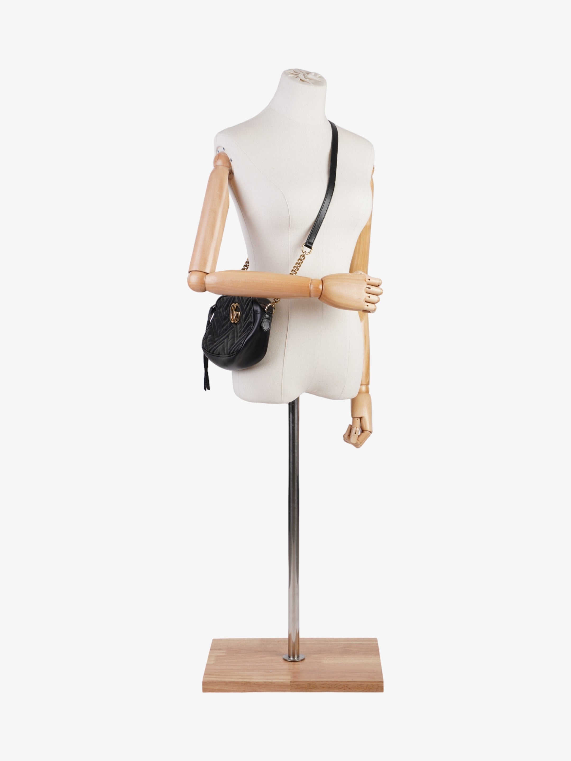 Gucci GG Marmont Black Matelasse Leather Small