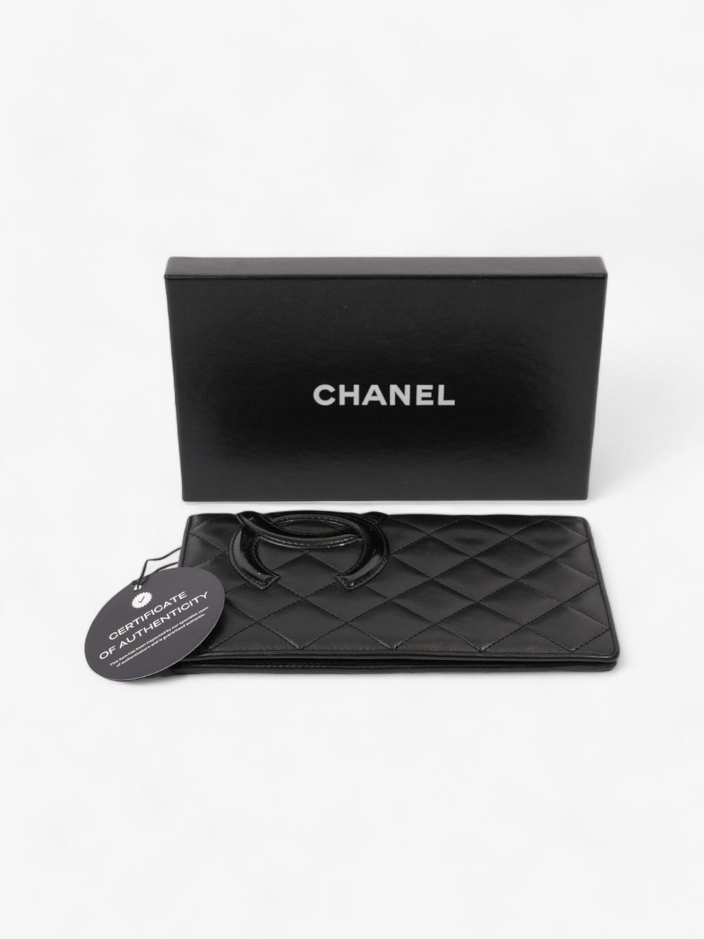 Chanel Cambon Line Lam Wallet Black Leather