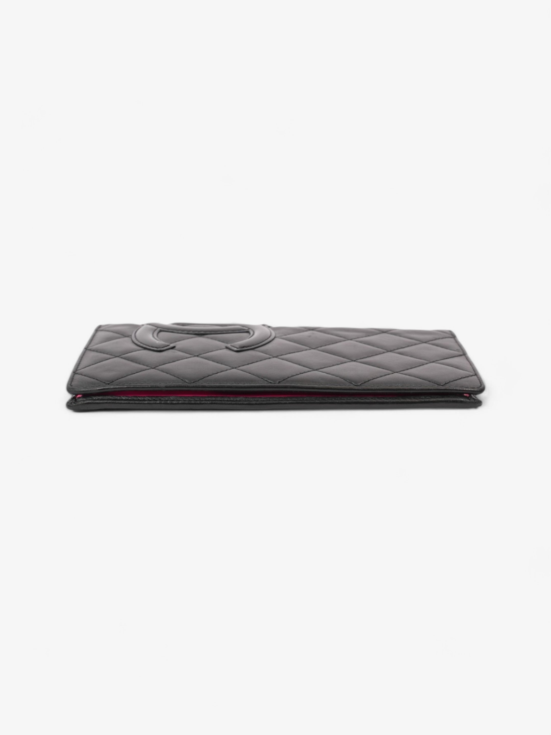Chanel Cambon Line Lam Wallet Black Leather
