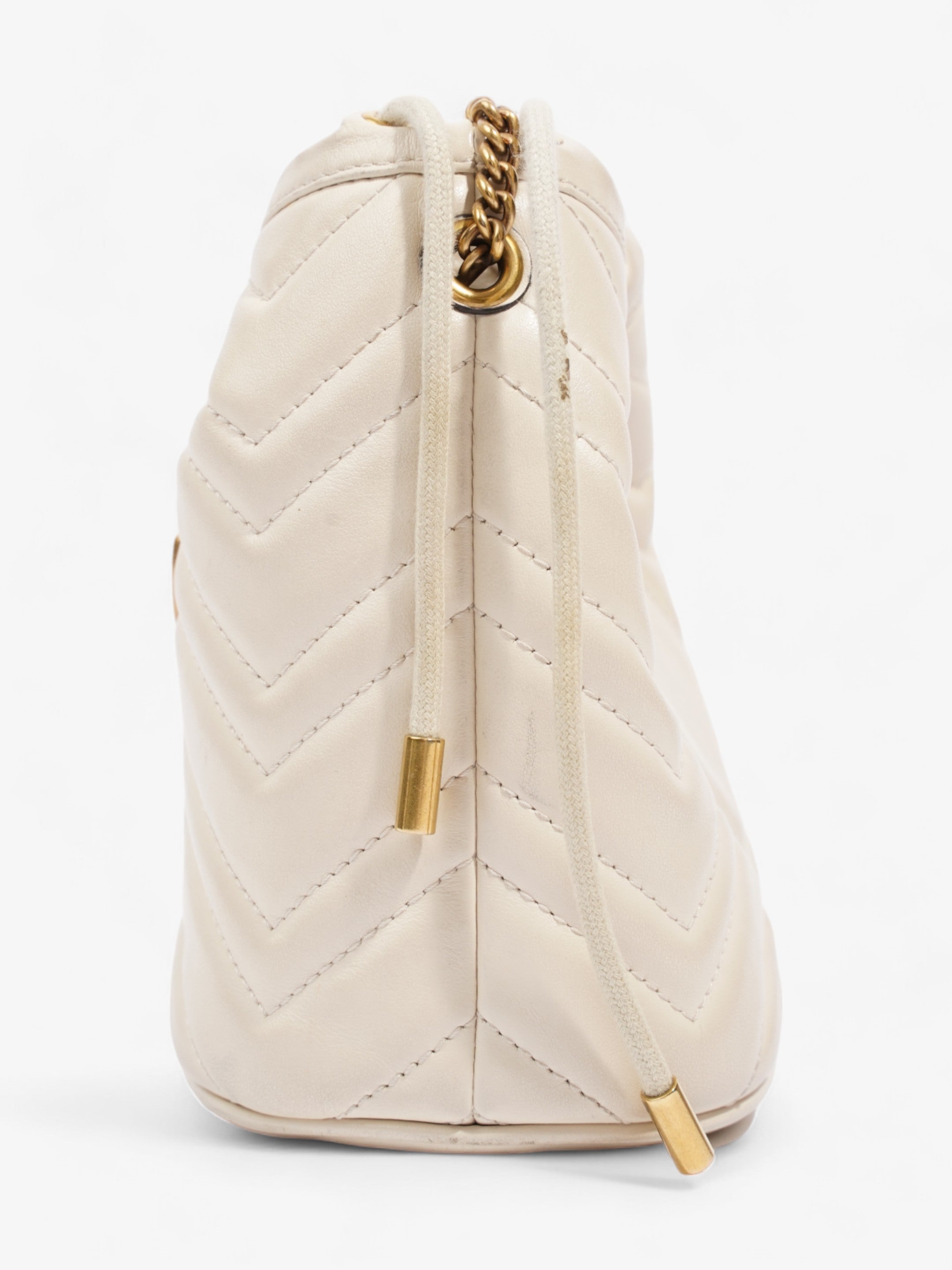 Gucci Marmont Bucket Bag White Leather