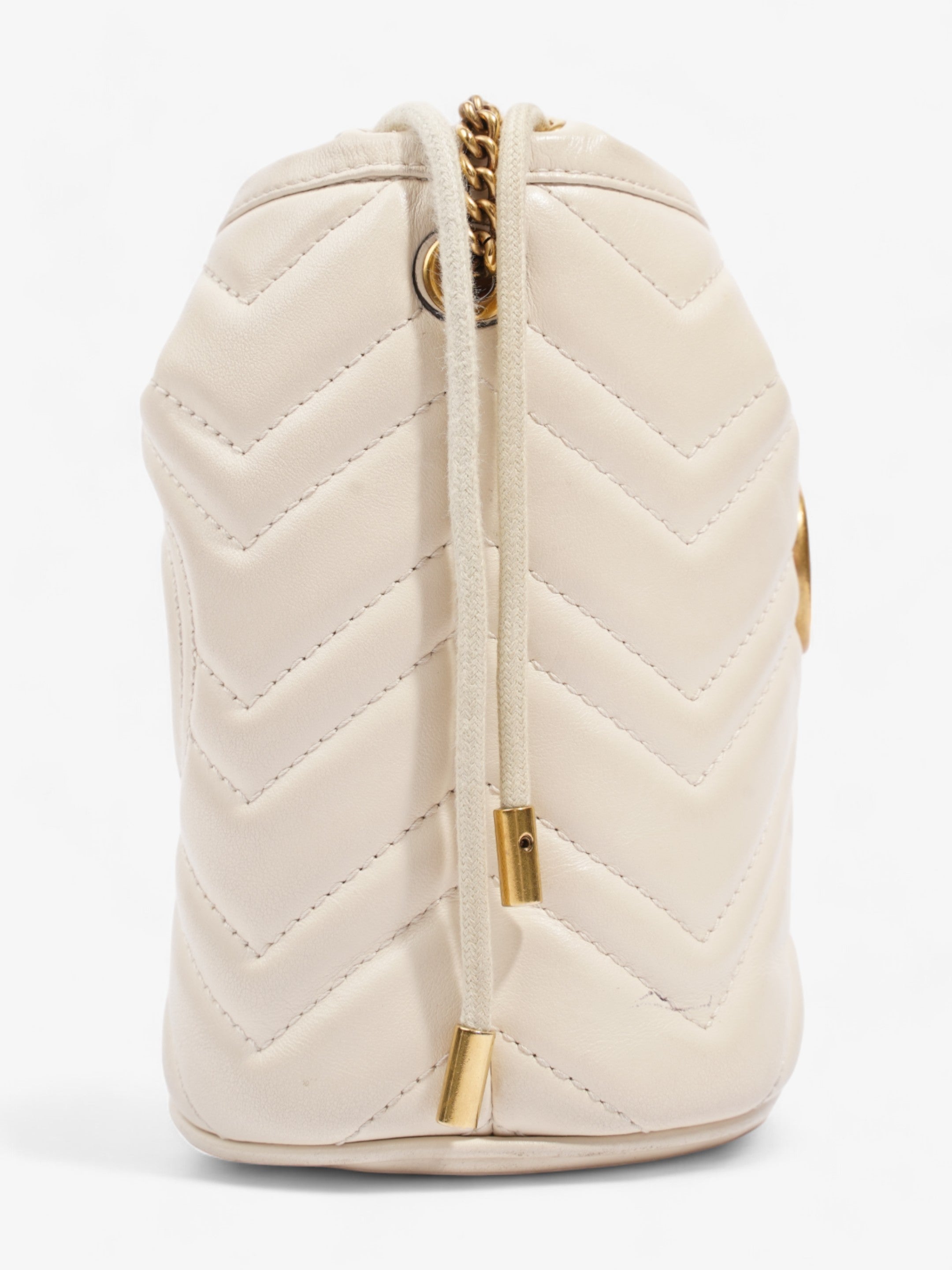 Gucci Marmont Bucket Bag White Leather