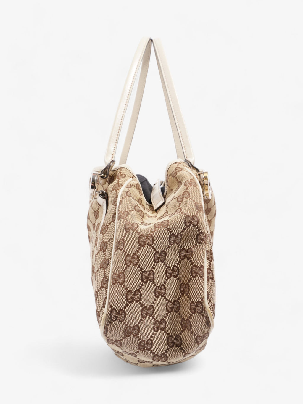 Gucci Twins Tote Beige And Ebony GG Supreme / White Canvas