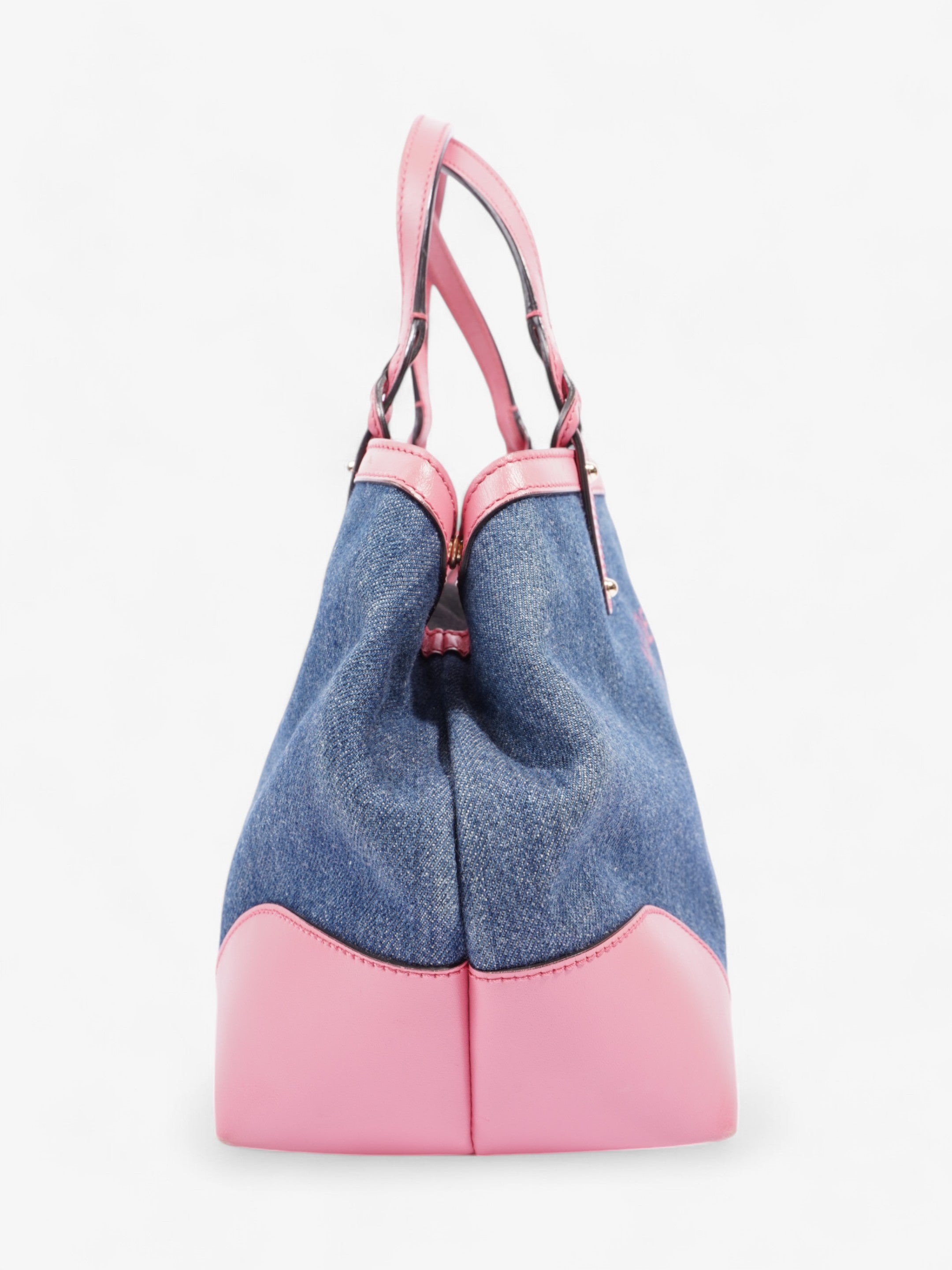 Gucci Craft Gucci Logo Tote Bag Blue / Pink Denim