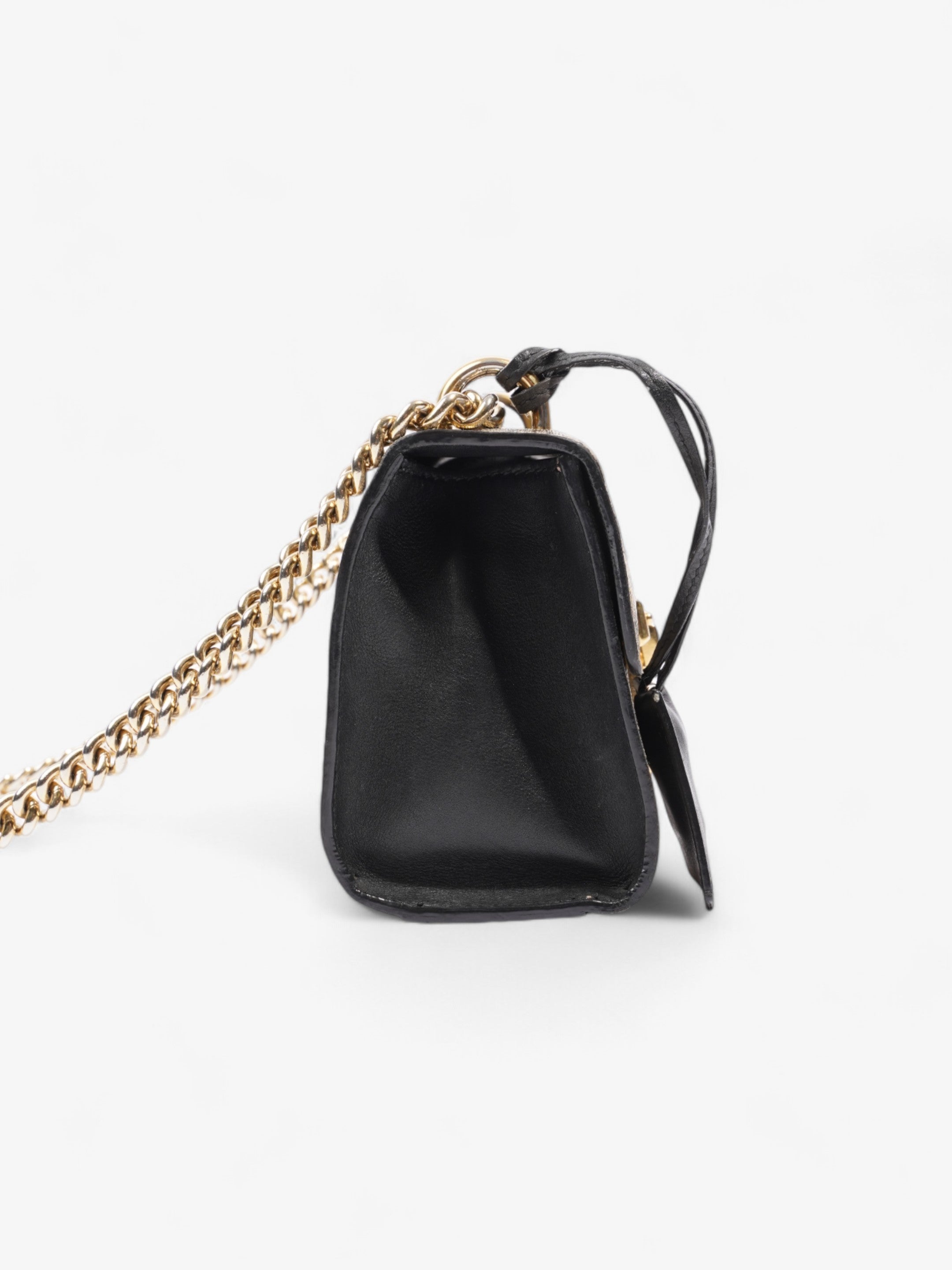 Gucci Padlock Bees GG Supreme / Black / Gold Coated Canvas Small