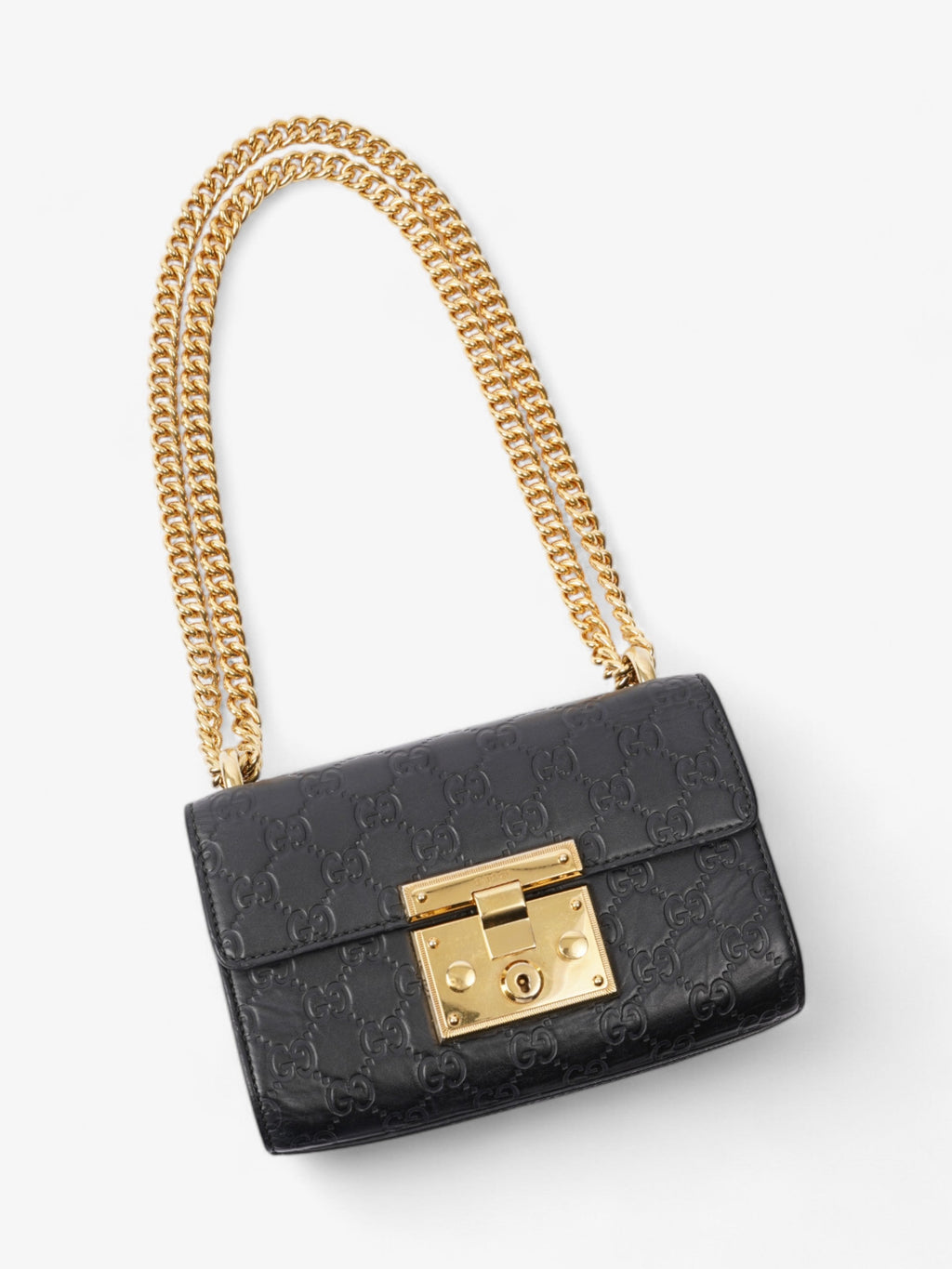 Gucci Padlock GG Black Leather Small