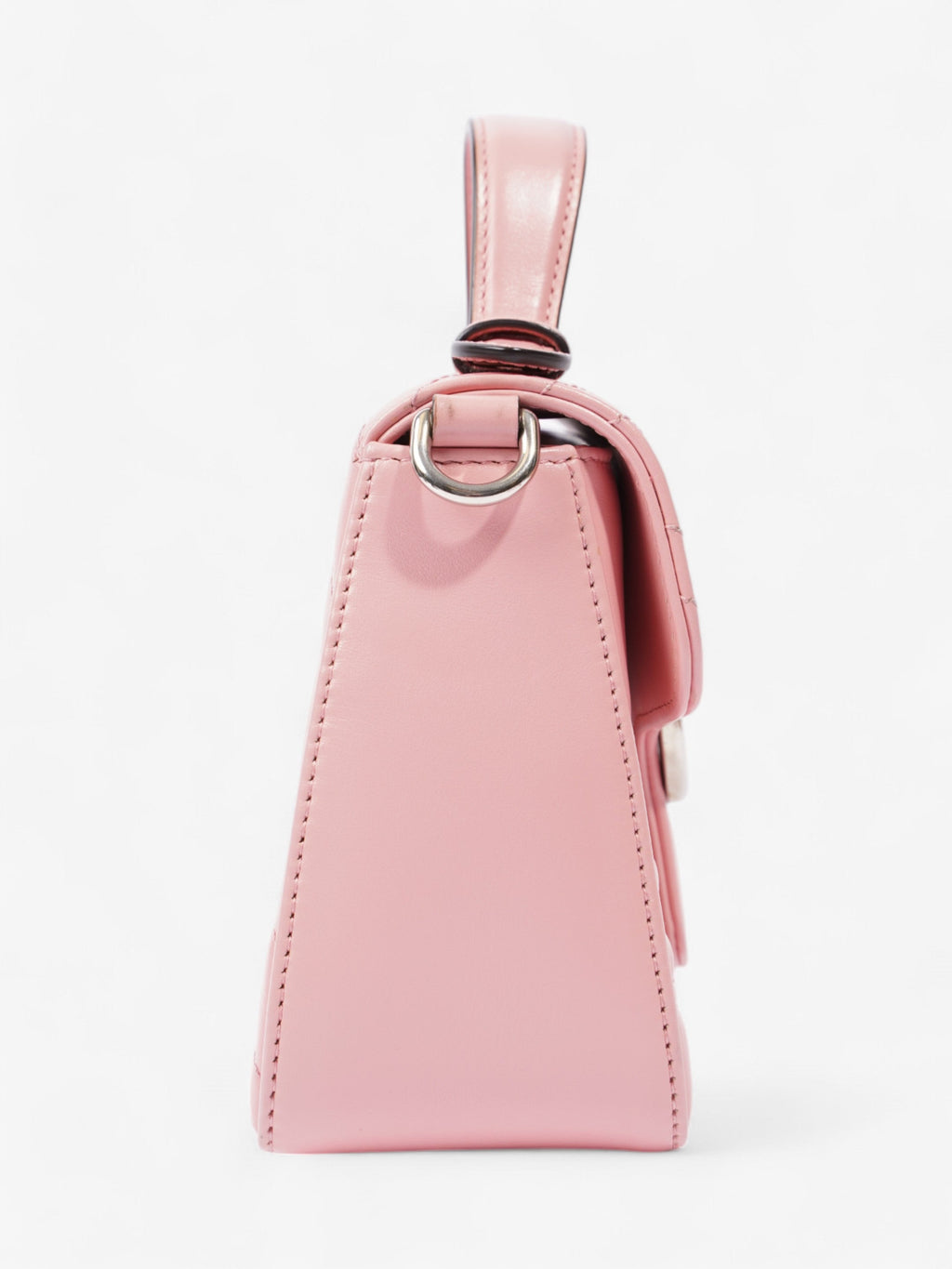 Gucci GG Marmont Top Handle Bag Pink Matelasse Leather Mini