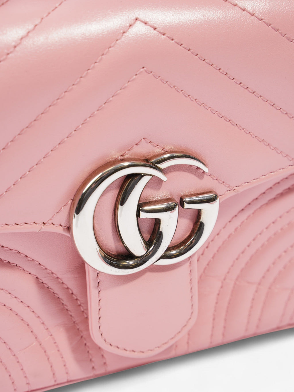 Gucci GG Marmont Top Handle Bag Pink Matelasse Leather Mini
