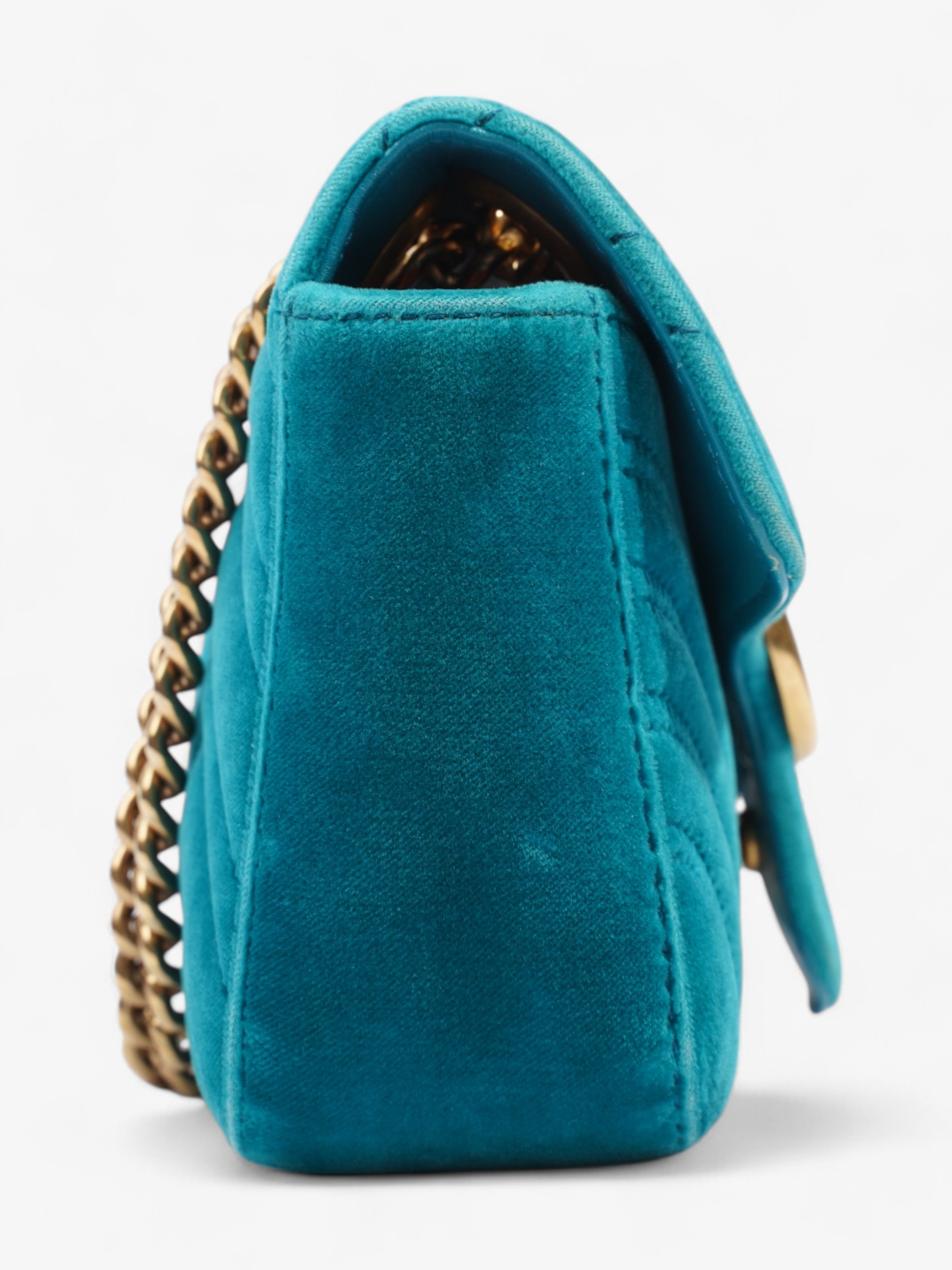 Gucci GG Marmont Turquoise  Velvet Mini