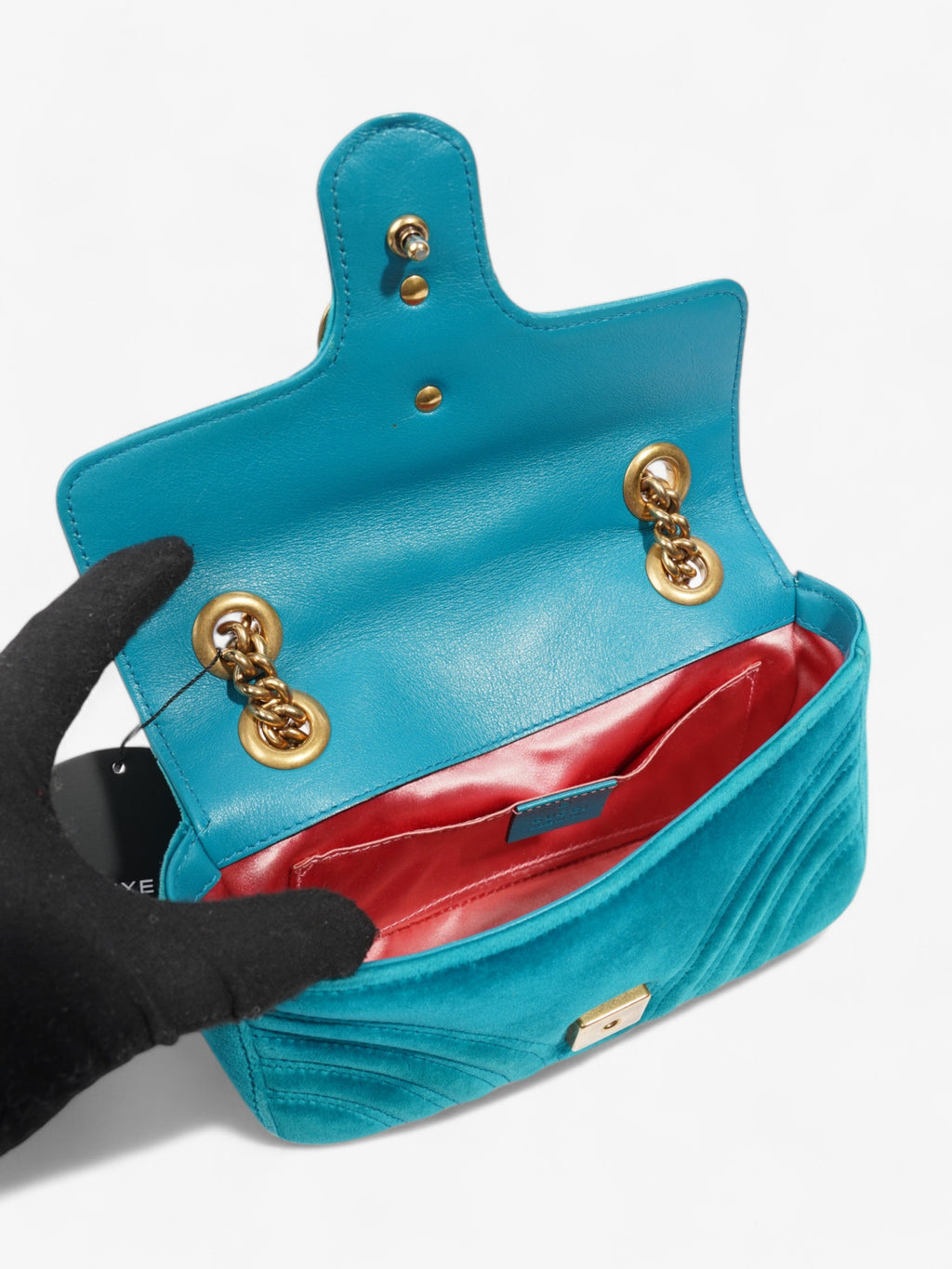 Gucci GG Marmont Turquoise  Velvet Mini