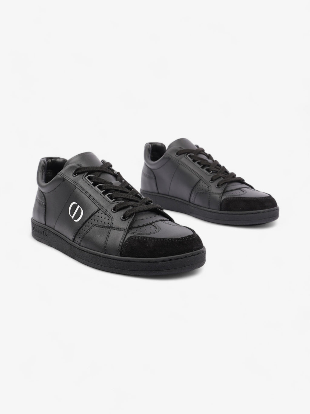 Christian Dior CD Low Top Sneakers Black / White Leather EU 38 UK 5