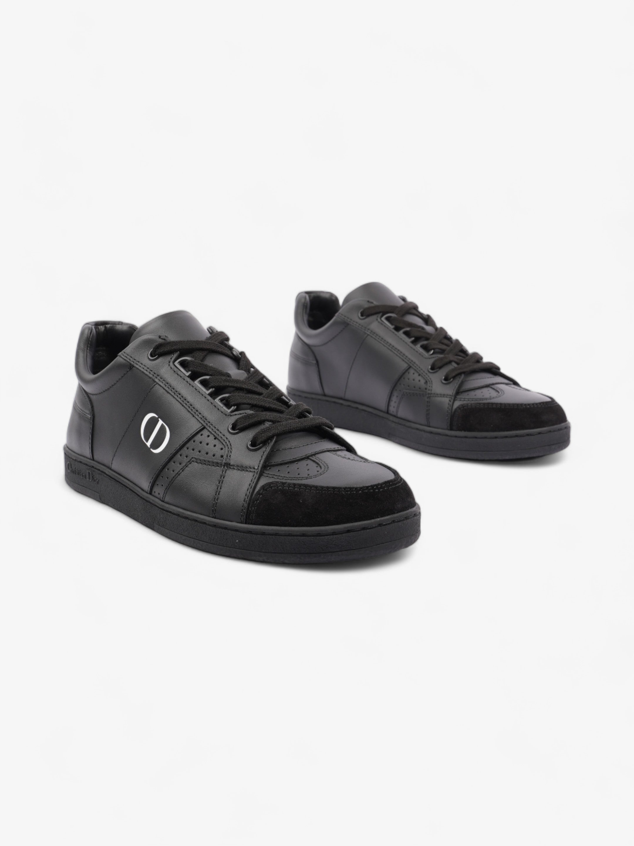 Christian Dior CD Low Top Sneakers Black / White Leather EU 38 UK 5
