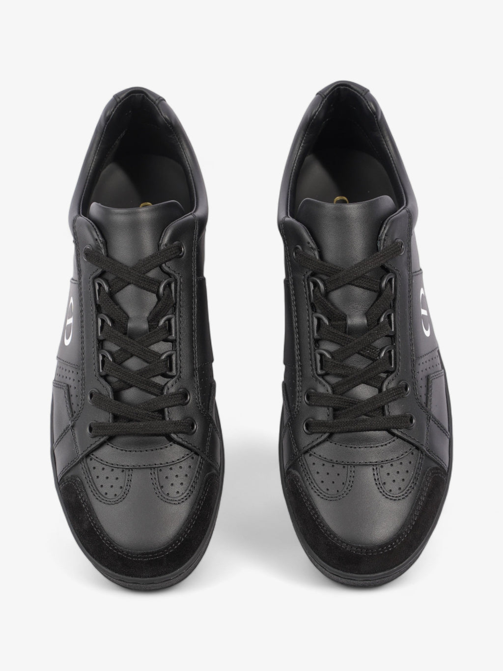 Christian Dior CD Low Top Sneakers Black / White Leather EU 38 UK 5