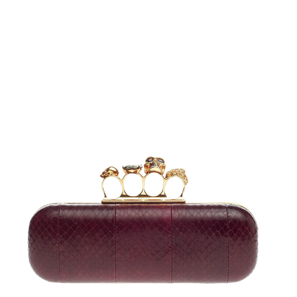 Knuckle Box Clutch Snakeskin Long