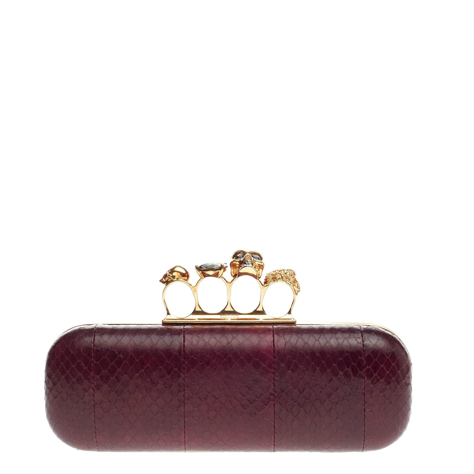 Knuckle Box Clutch Snakeskin Long