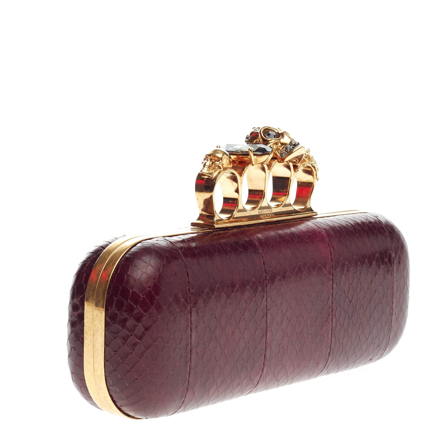 Knuckle Box Clutch Snakeskin Long