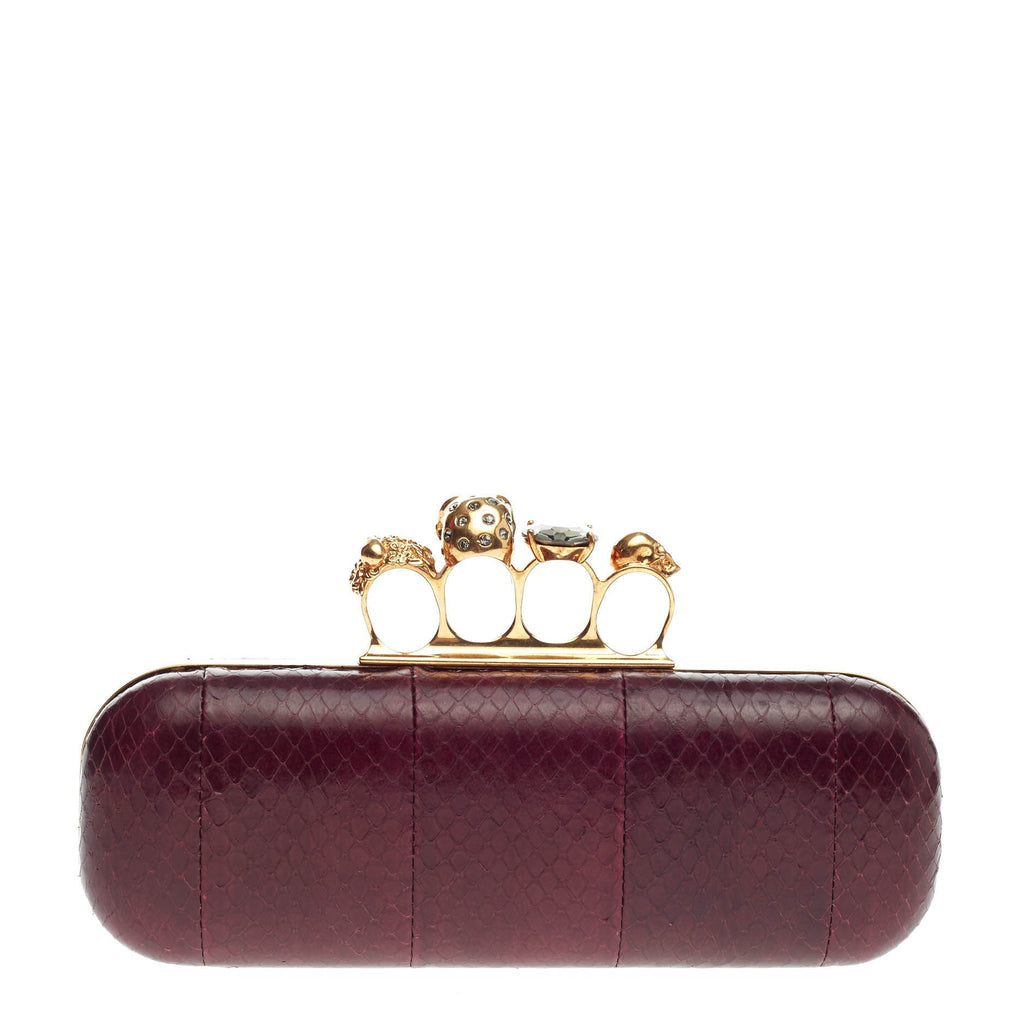 Knuckle Box Clutch Snakeskin Long