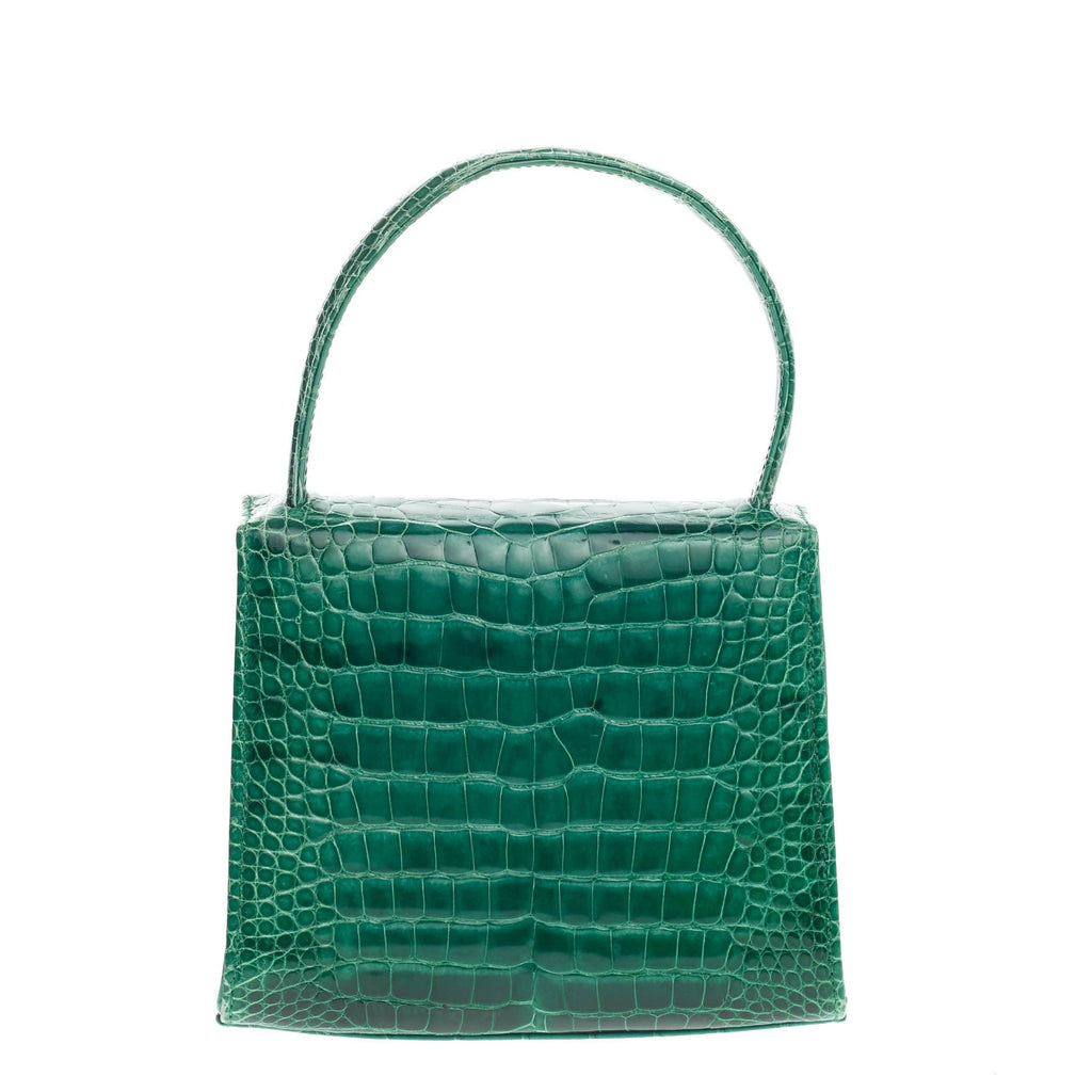 Vintage Top Handle Flap Bag Crocodile Mini