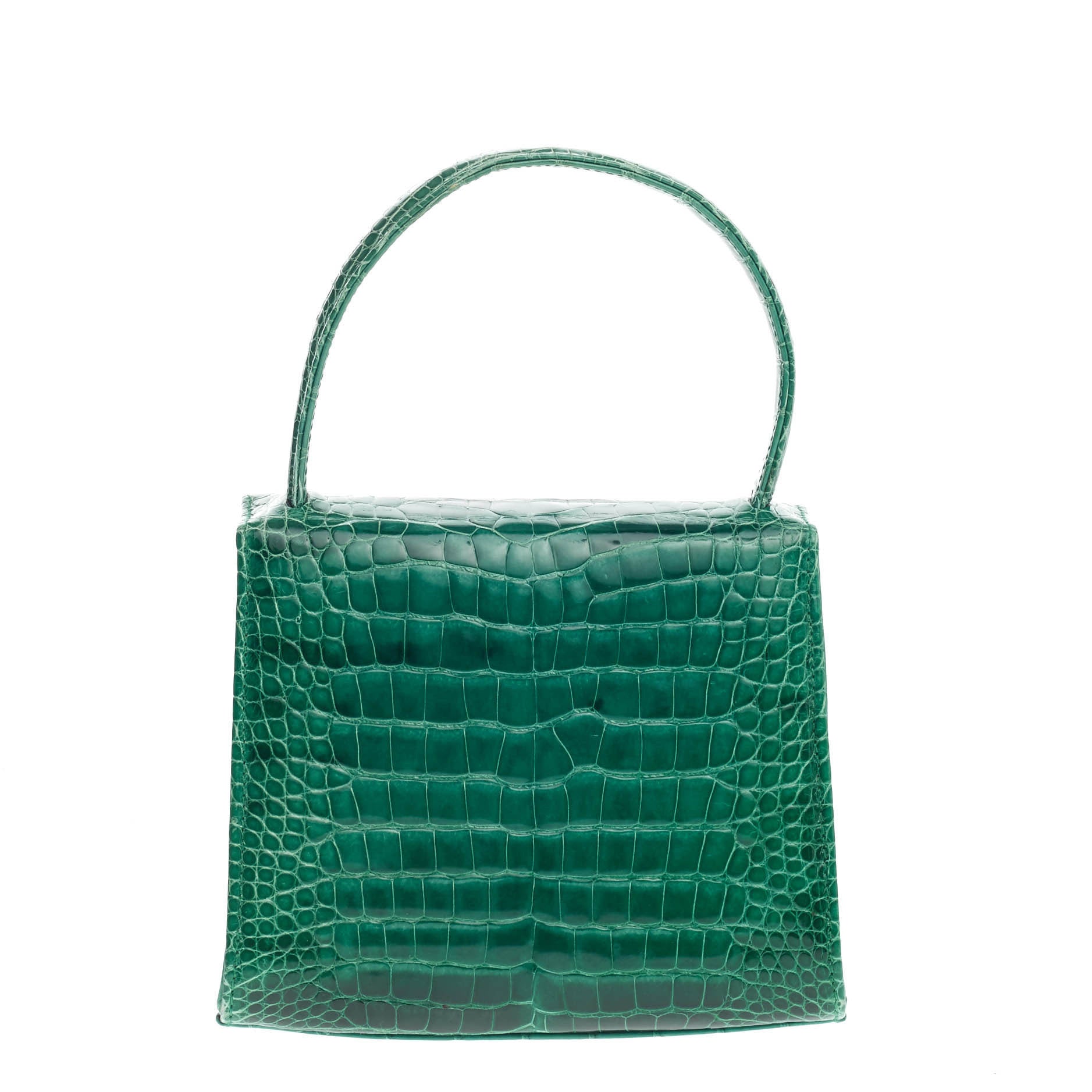 Vintage Top Handle Flap Bag Crocodile Mini