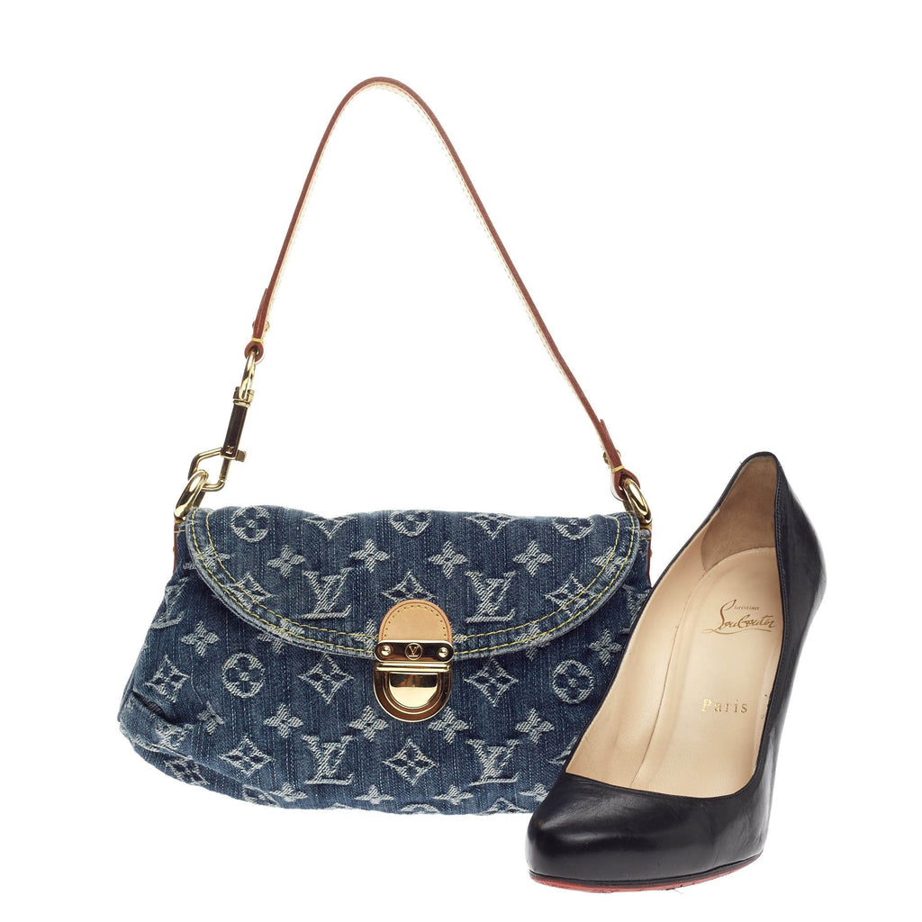 Pleaty Handbag Denim Mini