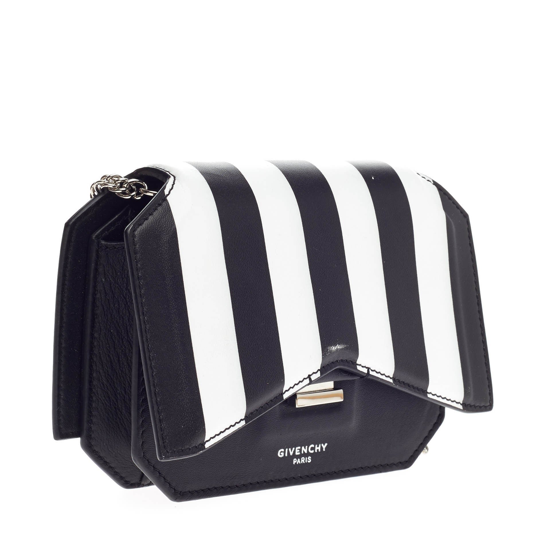 Bow Cut Chain Crossbody Bag Leather Mini