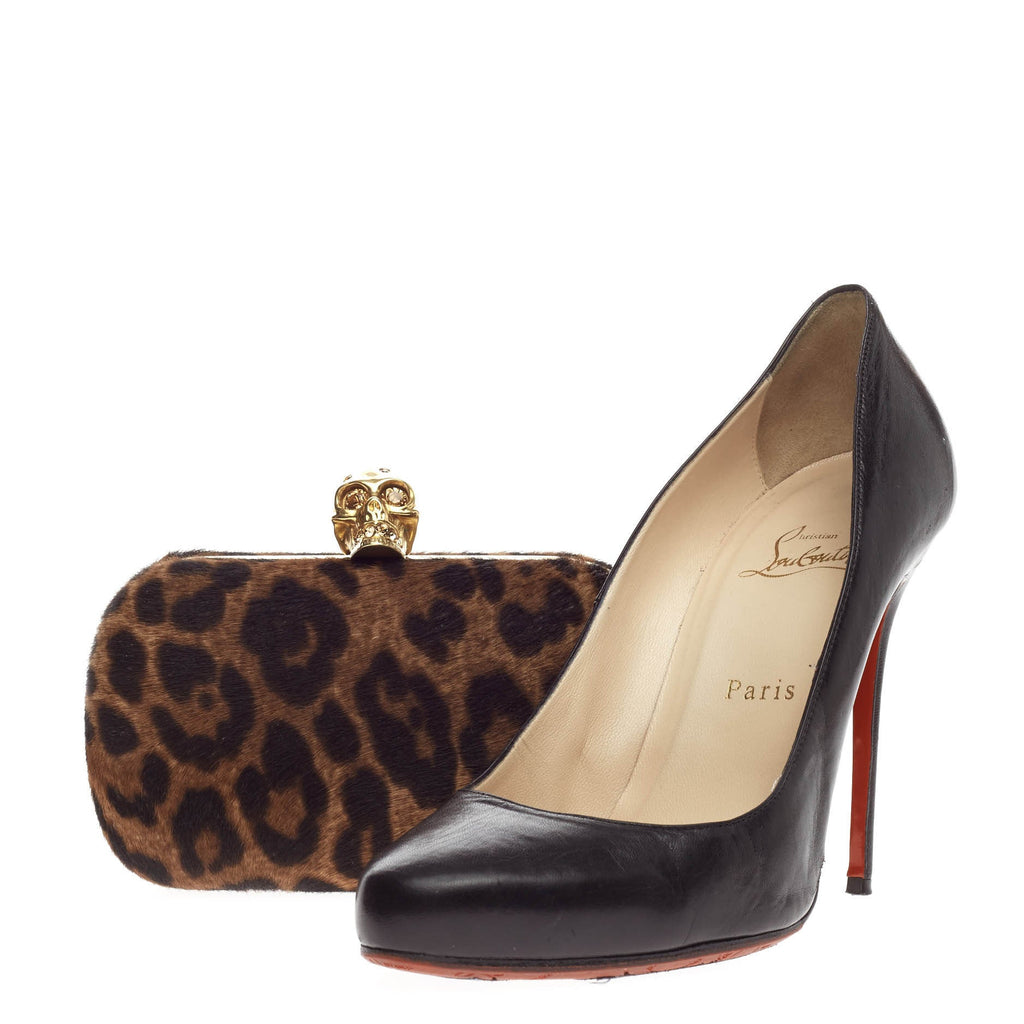 Skull Box Clutch Calf Hair Small
