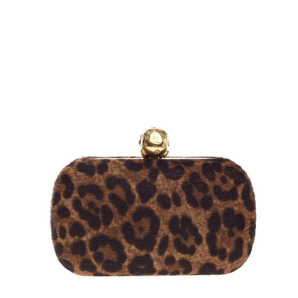 Skull Box Clutch Calf Hair Small