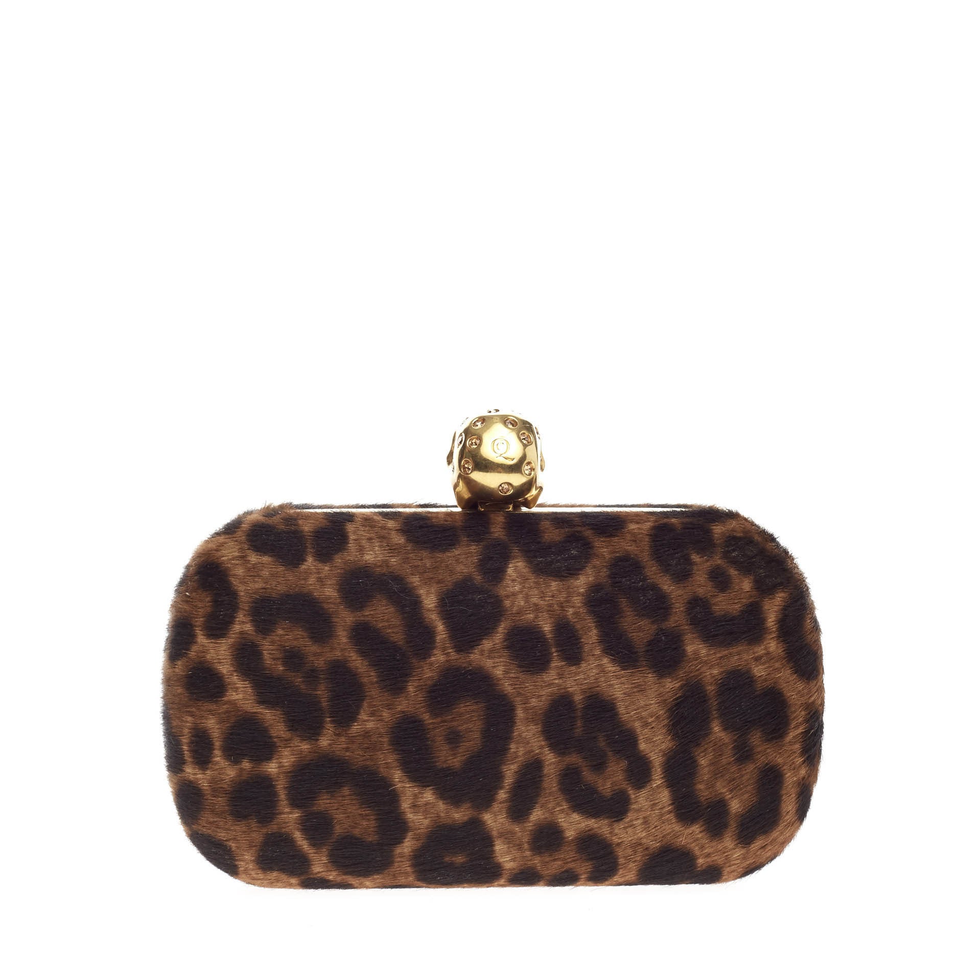 Skull Box Clutch Calf Hair Small