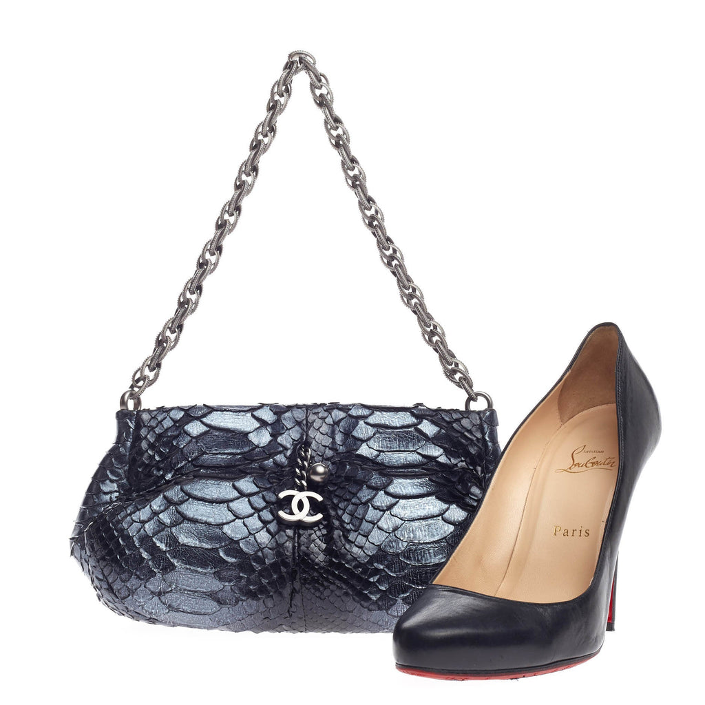 Chain Strap Pochette Python Mini