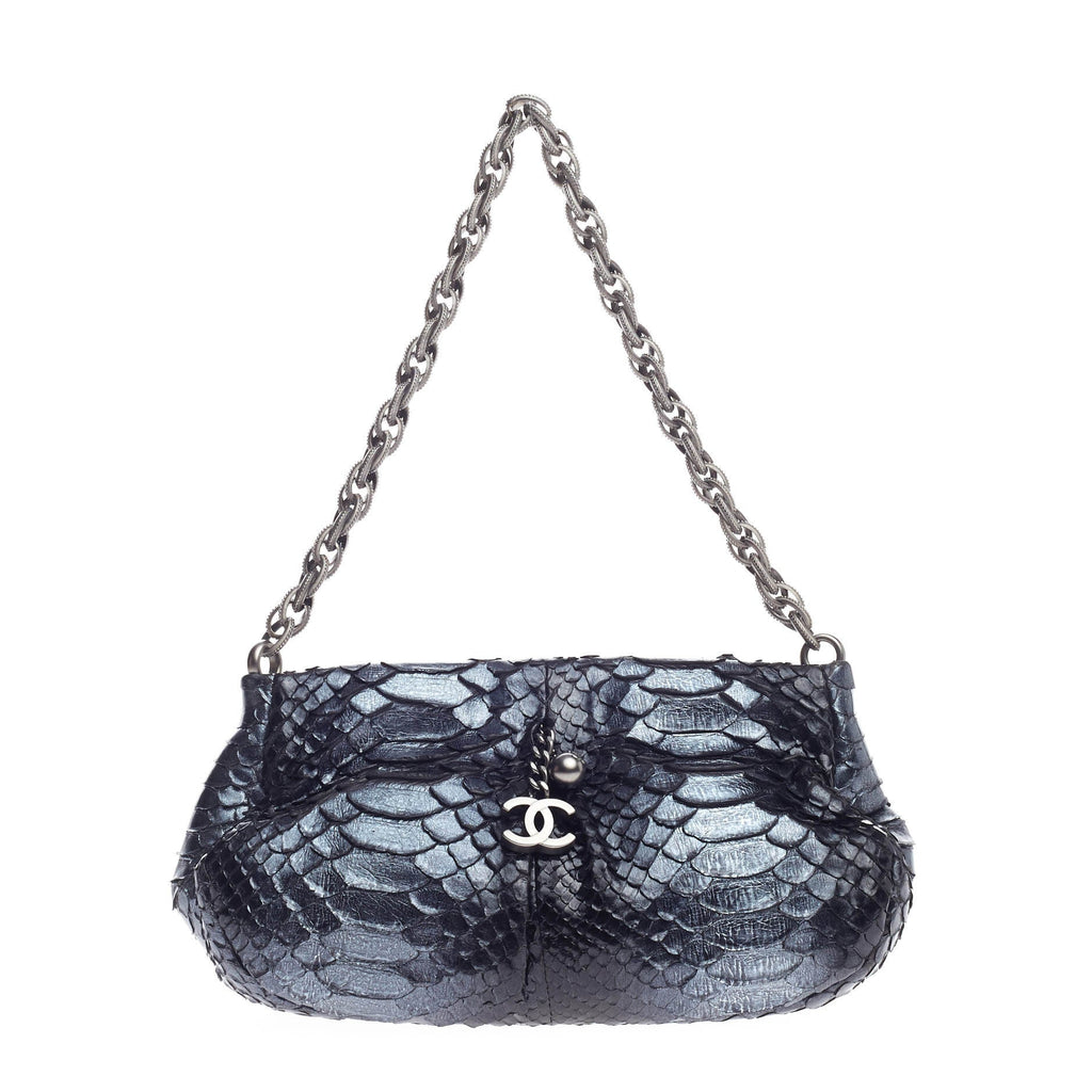 Chain Strap Pochette Python Mini