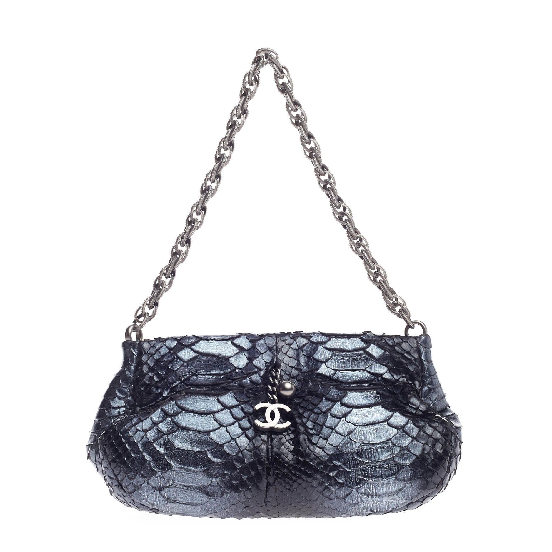 Chain Strap Pochette Python Mini