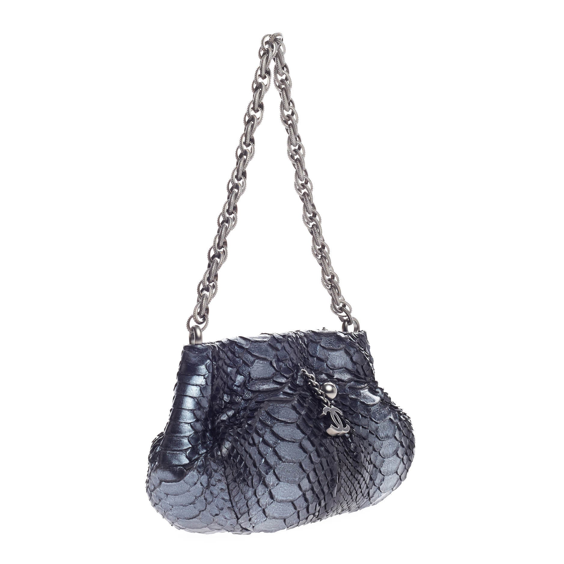 Chain Strap Pochette Python Mini