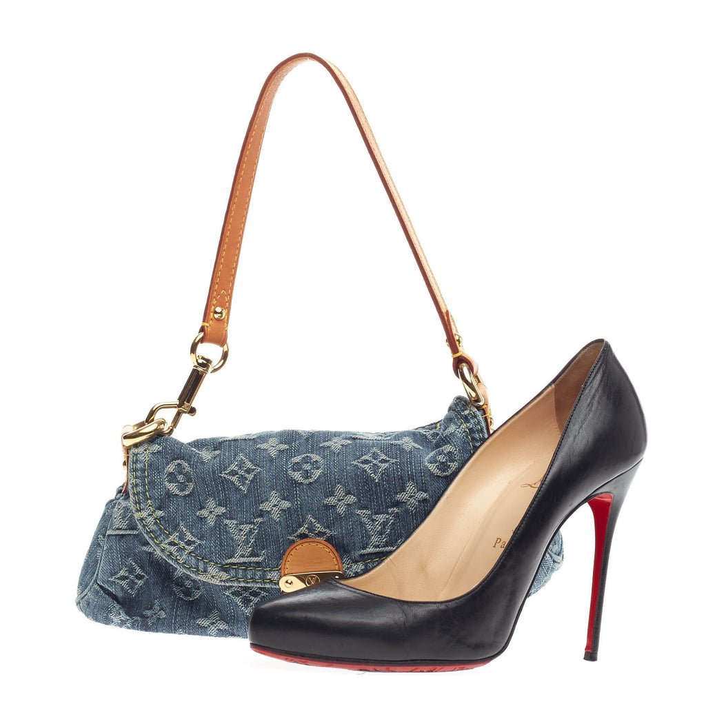 Pleaty Handbag Denim Mini