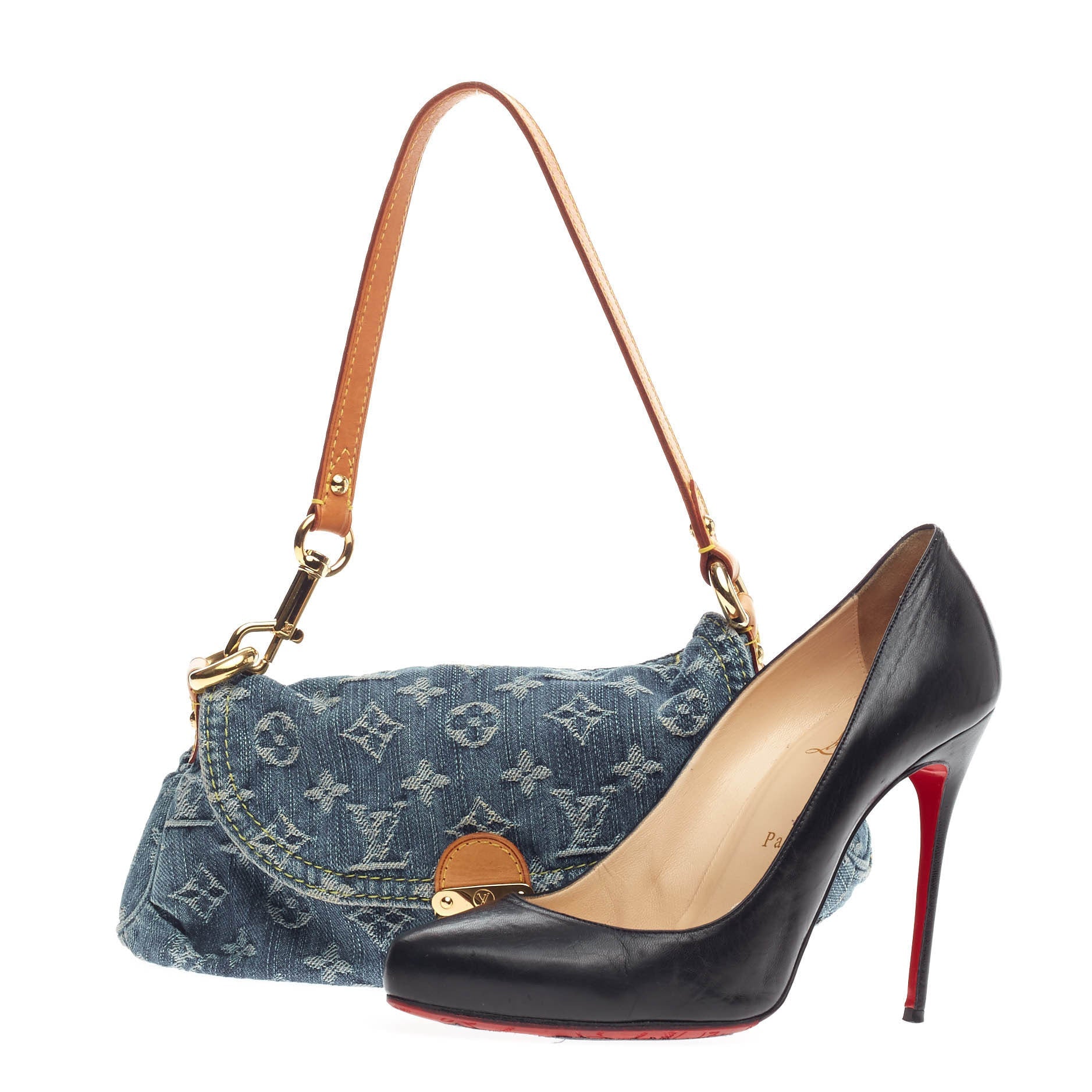Pleaty Handbag Denim Mini