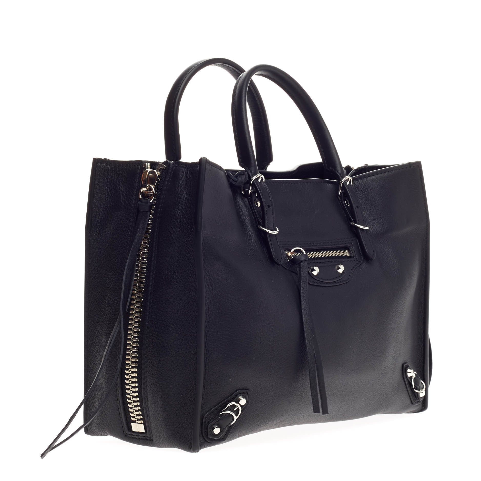 Papier A4 Zip Around Classic Studs Handbag Leather Mini