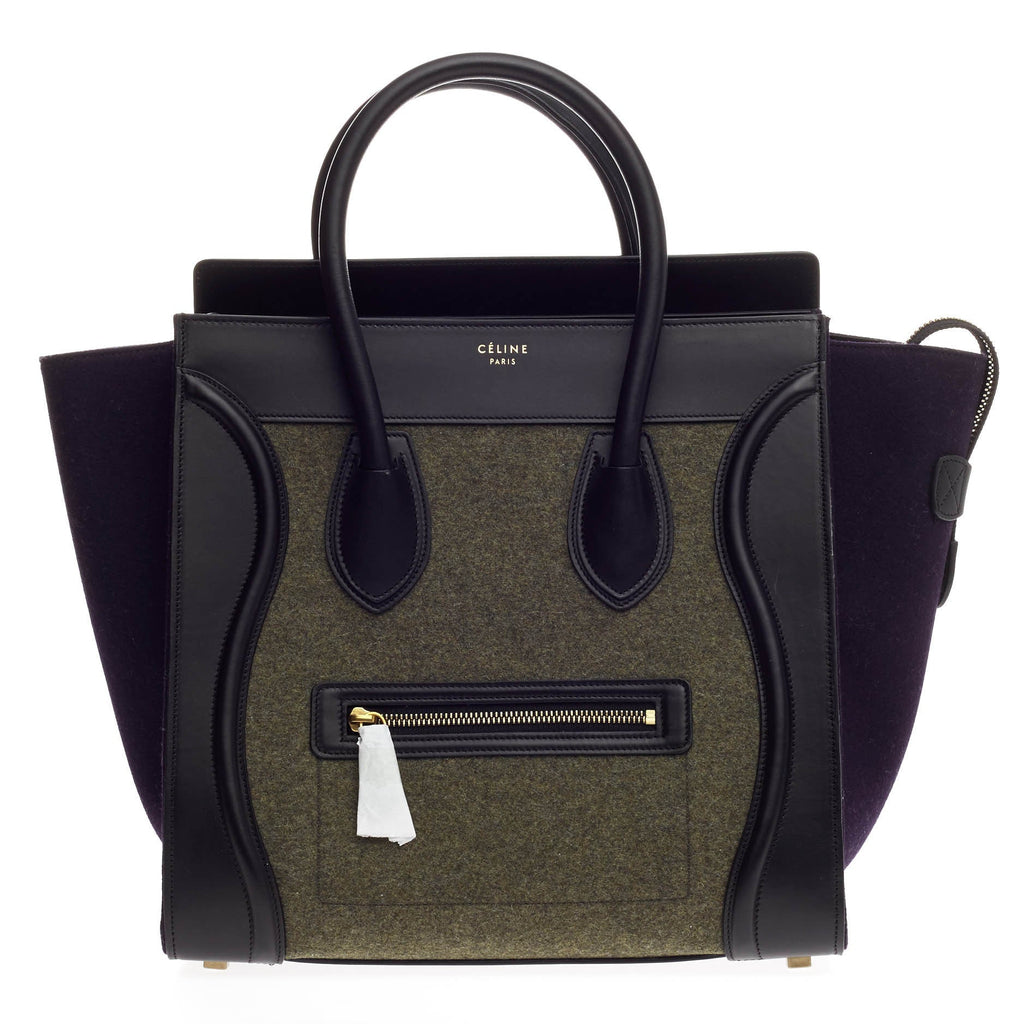 Tricolor Luggage Handbag Felt Mini