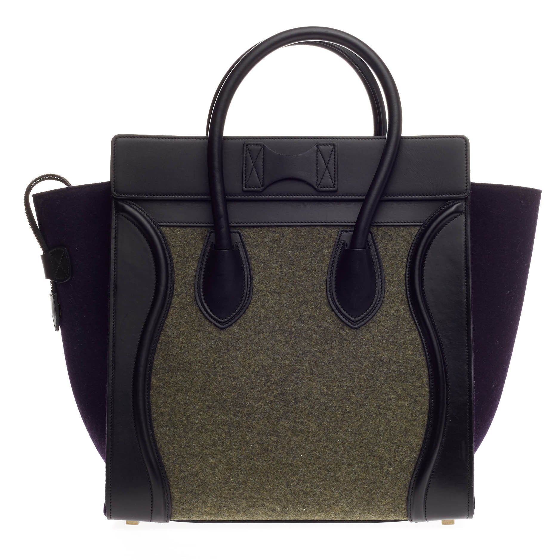 Tricolor Luggage Handbag Felt Mini
