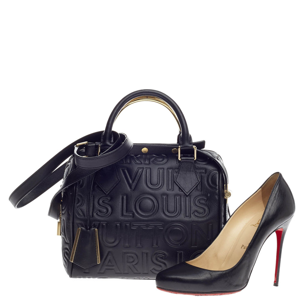 Paris Speedy Cube Bag Embossed Leather Mini